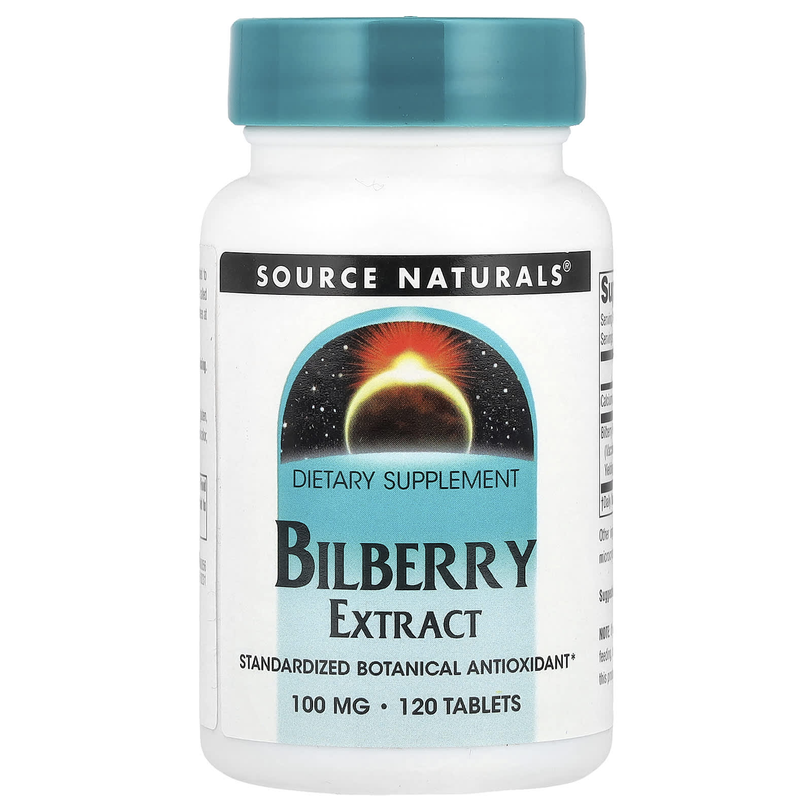 Source Naturals, Bilberry Extract, 100 mg, 120 Tablets - Image 1