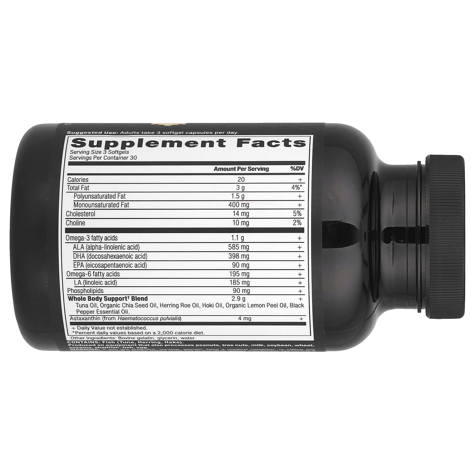 Whole Body Omega 3s Supplement by Ancient Nutrition, 90 Softgels - Image 2