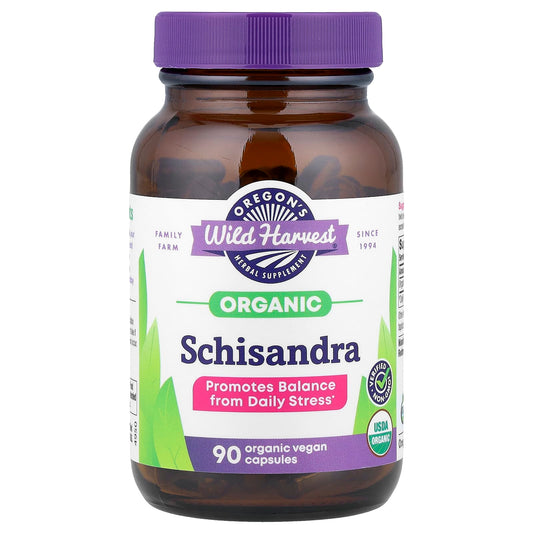 Oregon's Wild Harvest, Organic Schisandra, 90 Organic Vegan Capsules (475 mg per Capsule) - Image 1