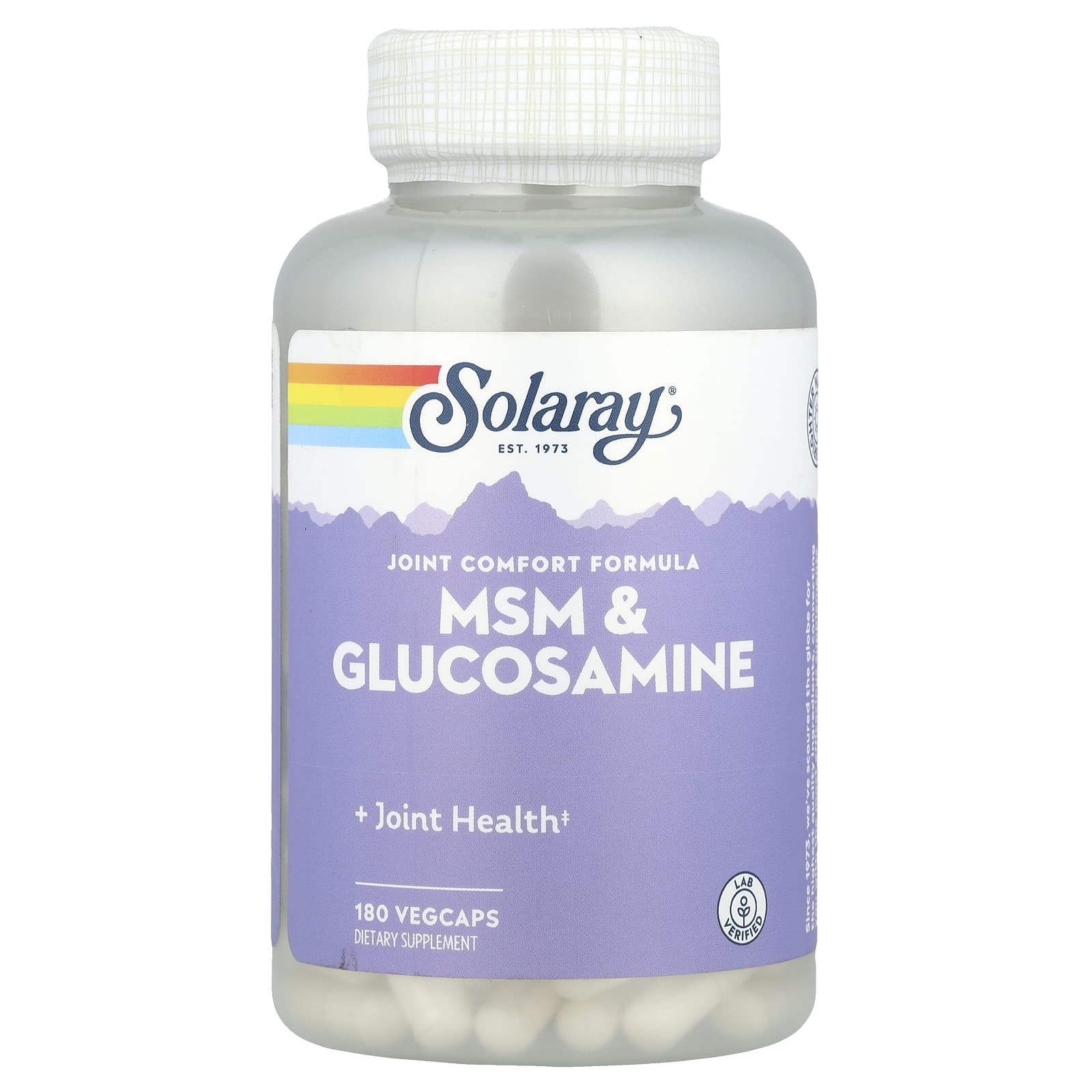Solaray, MSM & Glucosamine, 180 VegCaps - Image 1