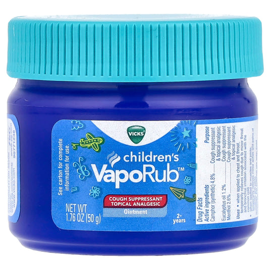 Vicks, Children's VapoRub™, Ointment, Cough Suppressant, 2+ Years, 1.76 oz (50 g)
