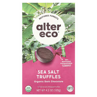 Alter Eco USDA Organic Dark Chocolate Truffles with Sea Salt, Fair Trade