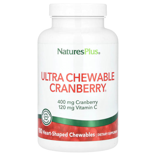 NaturesPlus, Ultra Chewable Cranberry®, 180 Heart-Shaped Chewables - Image 1