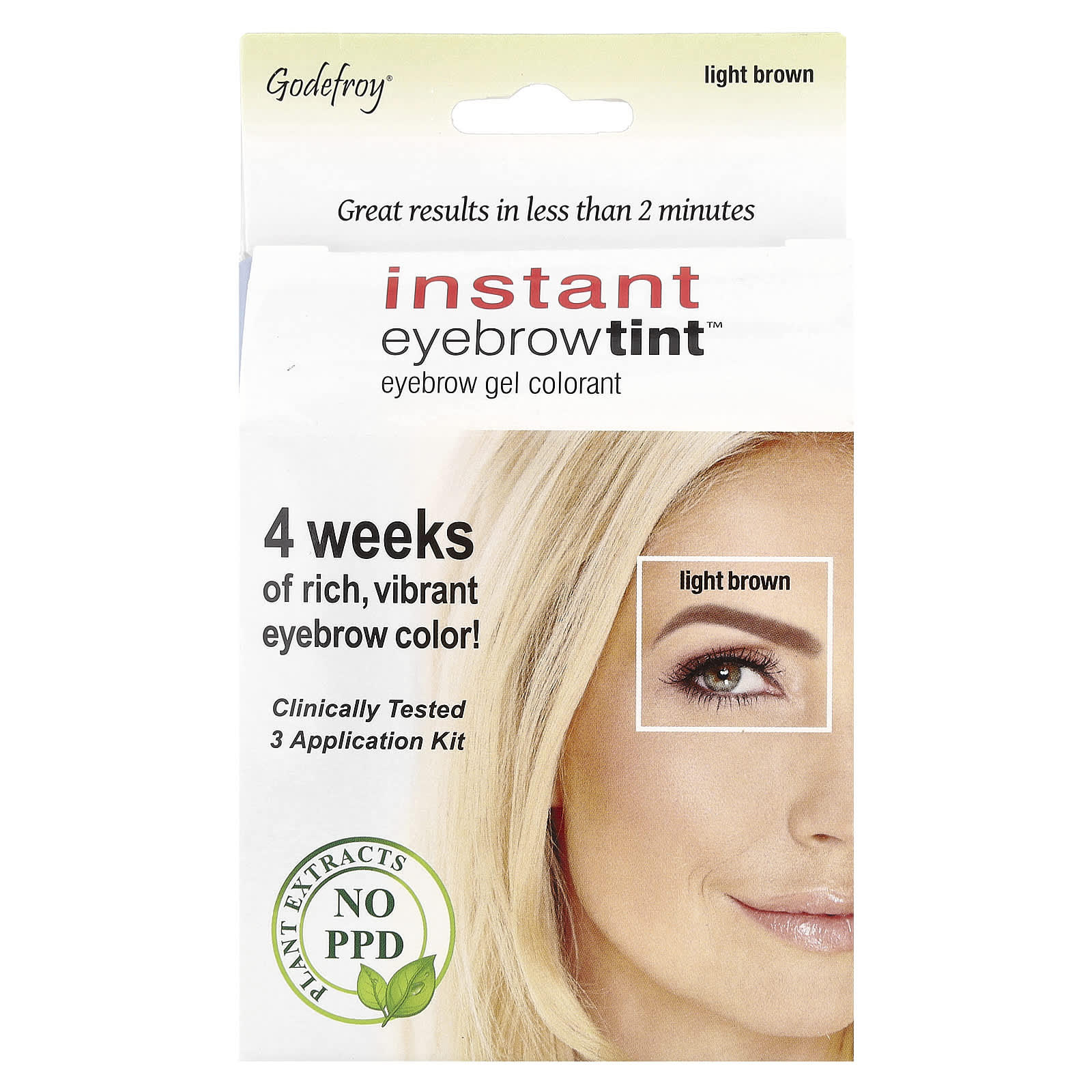 Godefroy Instant Eyebrow Tint, Long-Lasting Light Brown Color - Image 1