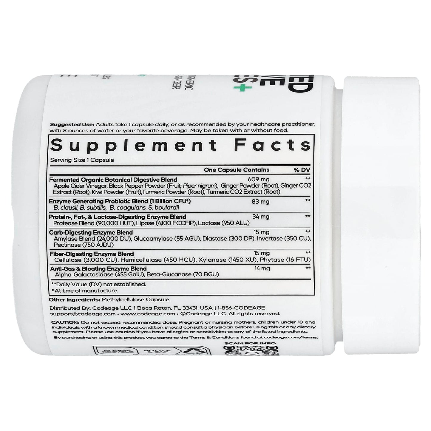 Codeage Fermented Digestive Enzymes Plus, 90 Capsules, Vegan & Non-GMO - Image 2