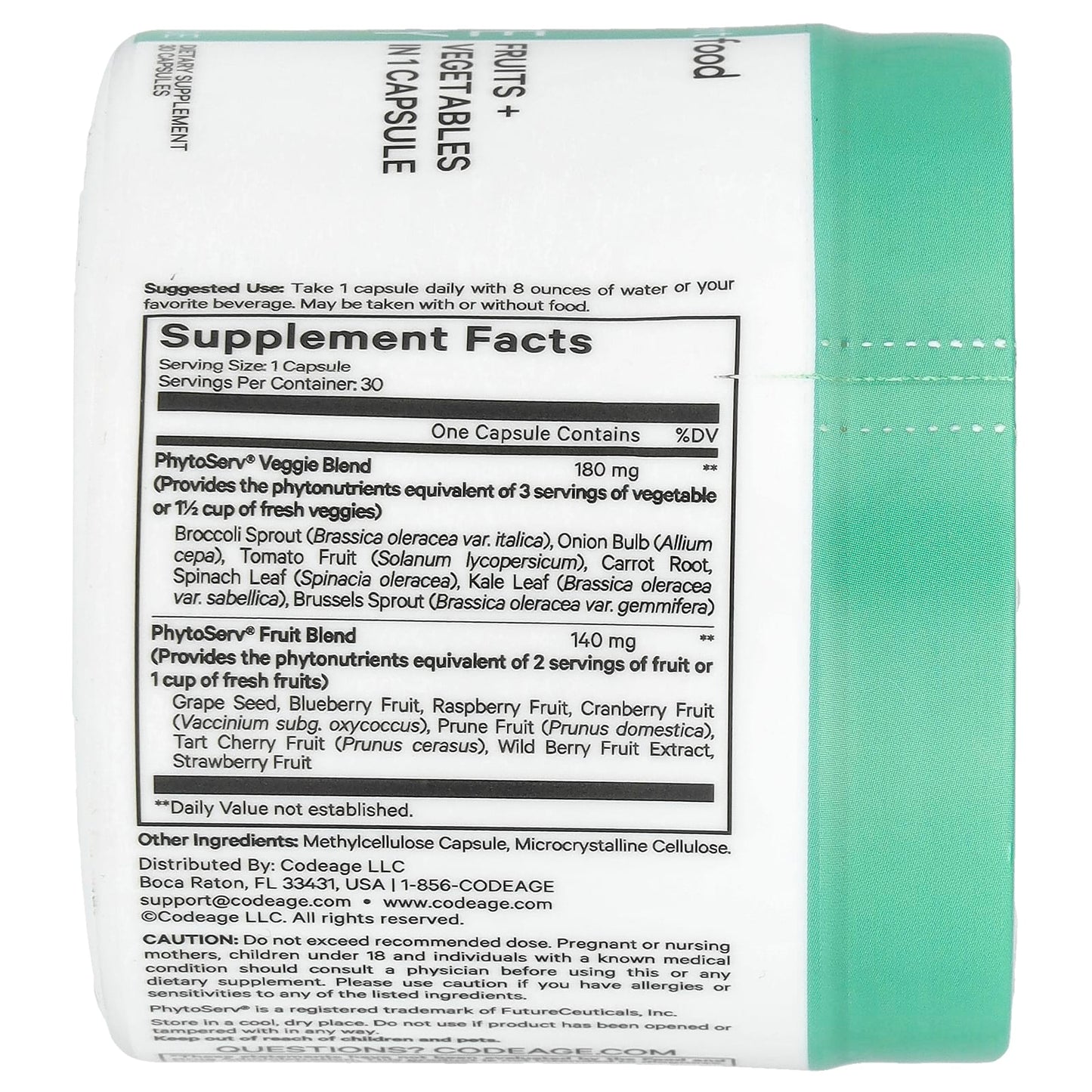 CodeAge Five A Day: Fruits + Vegetables in 1 Convenient Capsule - Image 2