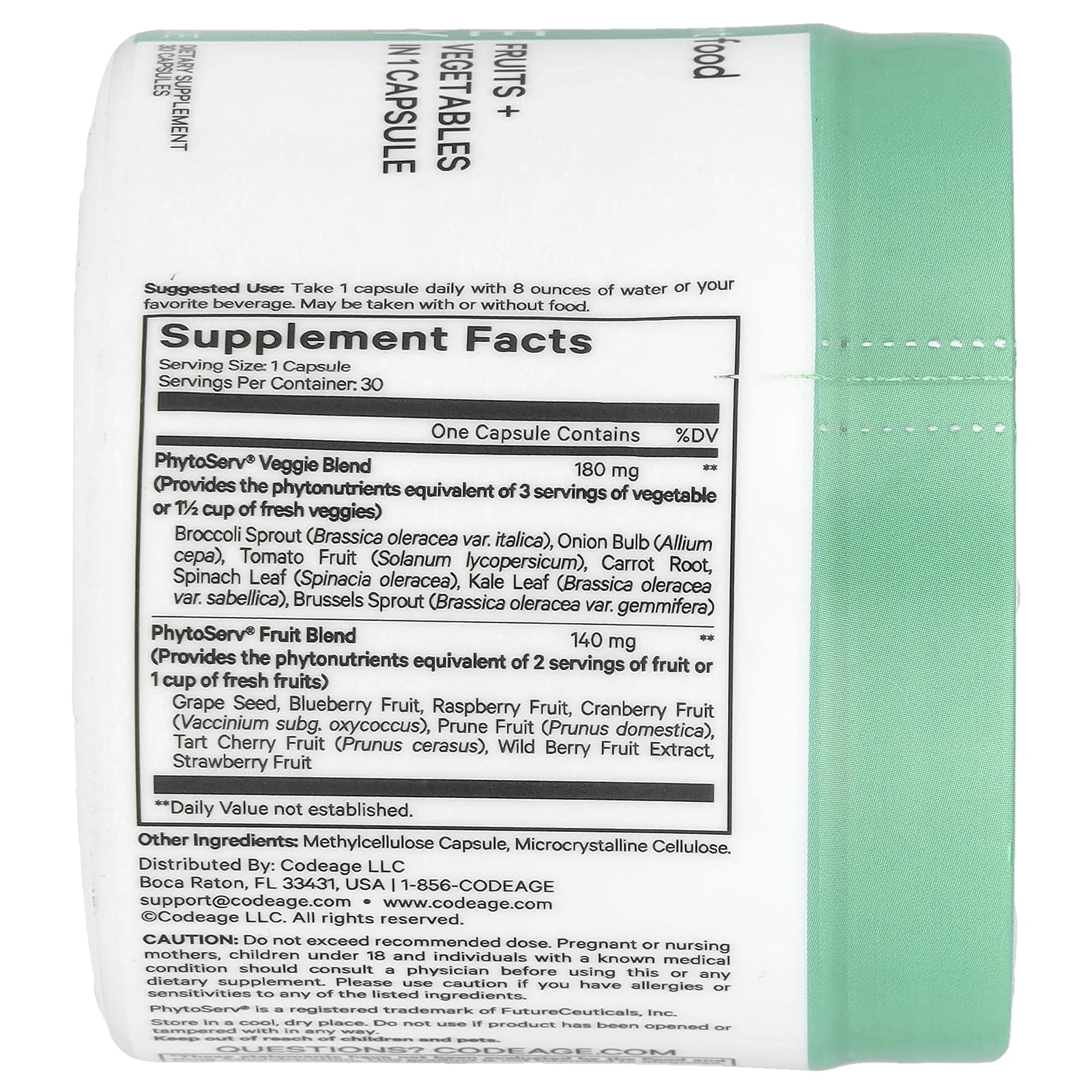 CodeAge Five A Day: Fruits + Vegetables in 1 Convenient Capsule - Image 2