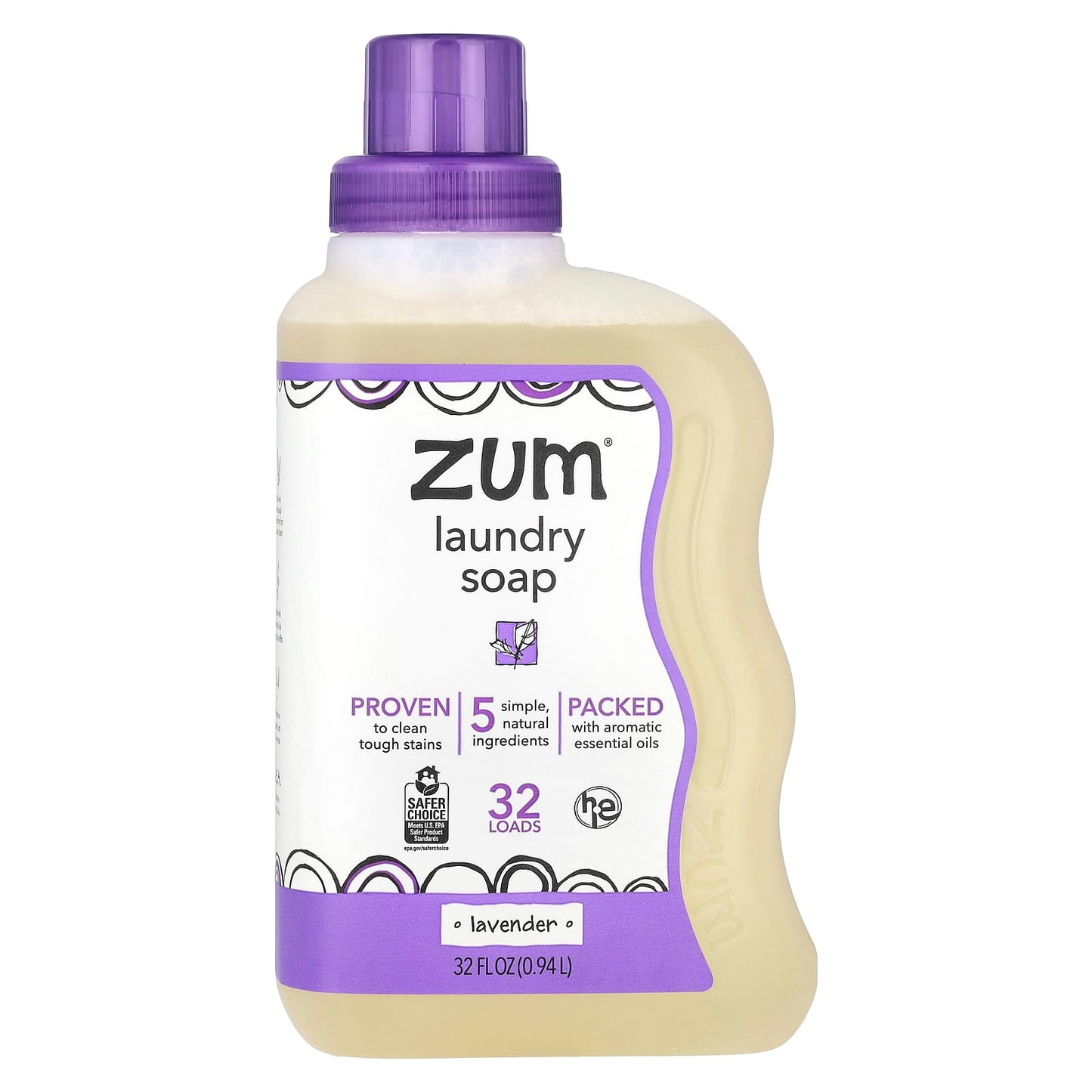 ZUM, Laundry Soap, Lavender, 32 fl oz (0.94 l) - Image 1