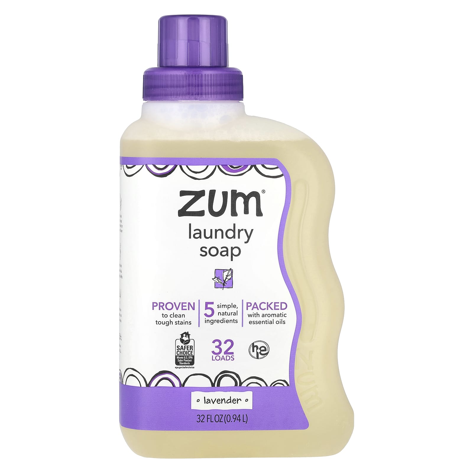 ZUM, Laundry Soap, Lavender, 32 fl oz (0.94 l) - Image 1