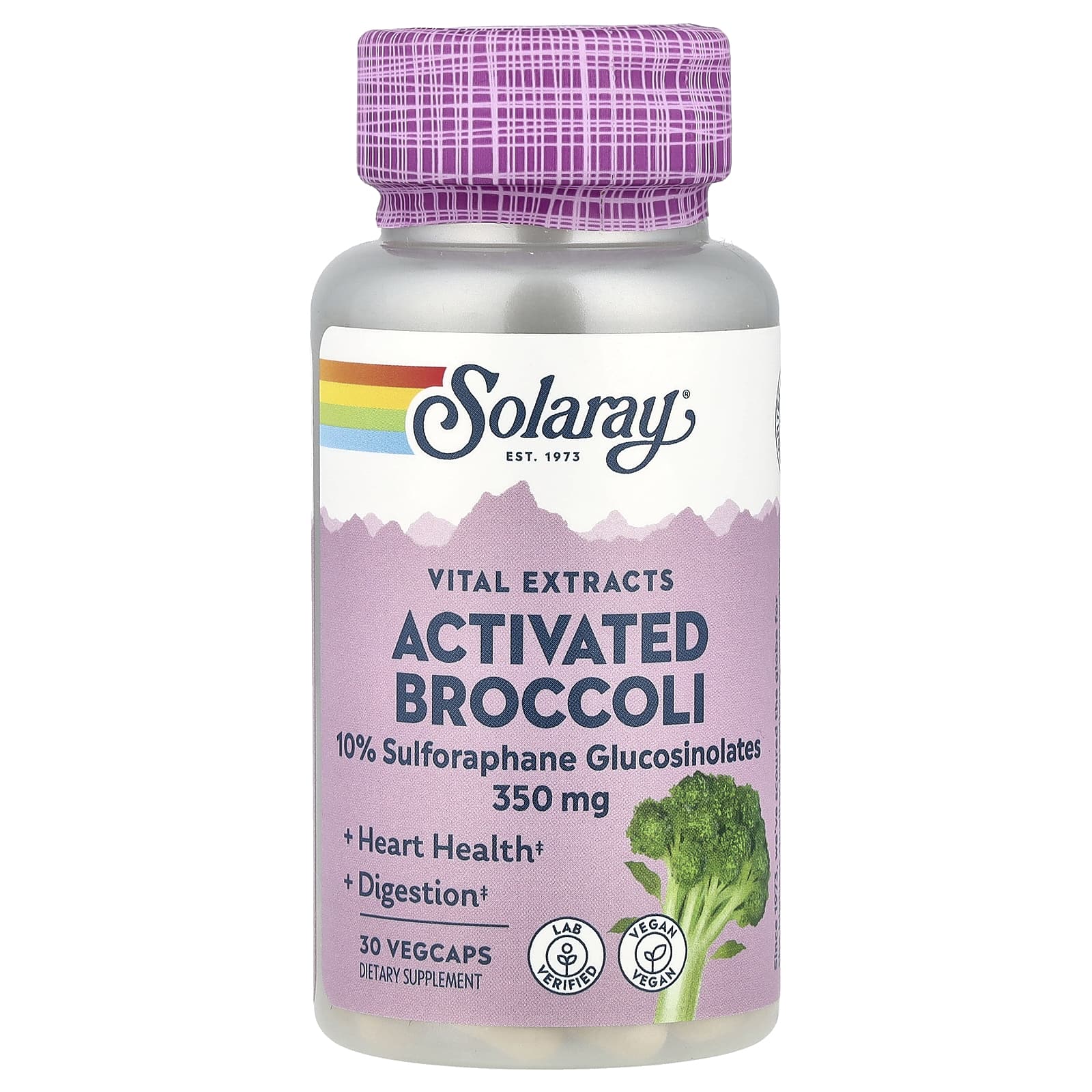 Solaray, Vital Extracts, Activated Broccoli, 350 mg, 30 VegCaps - Image 1