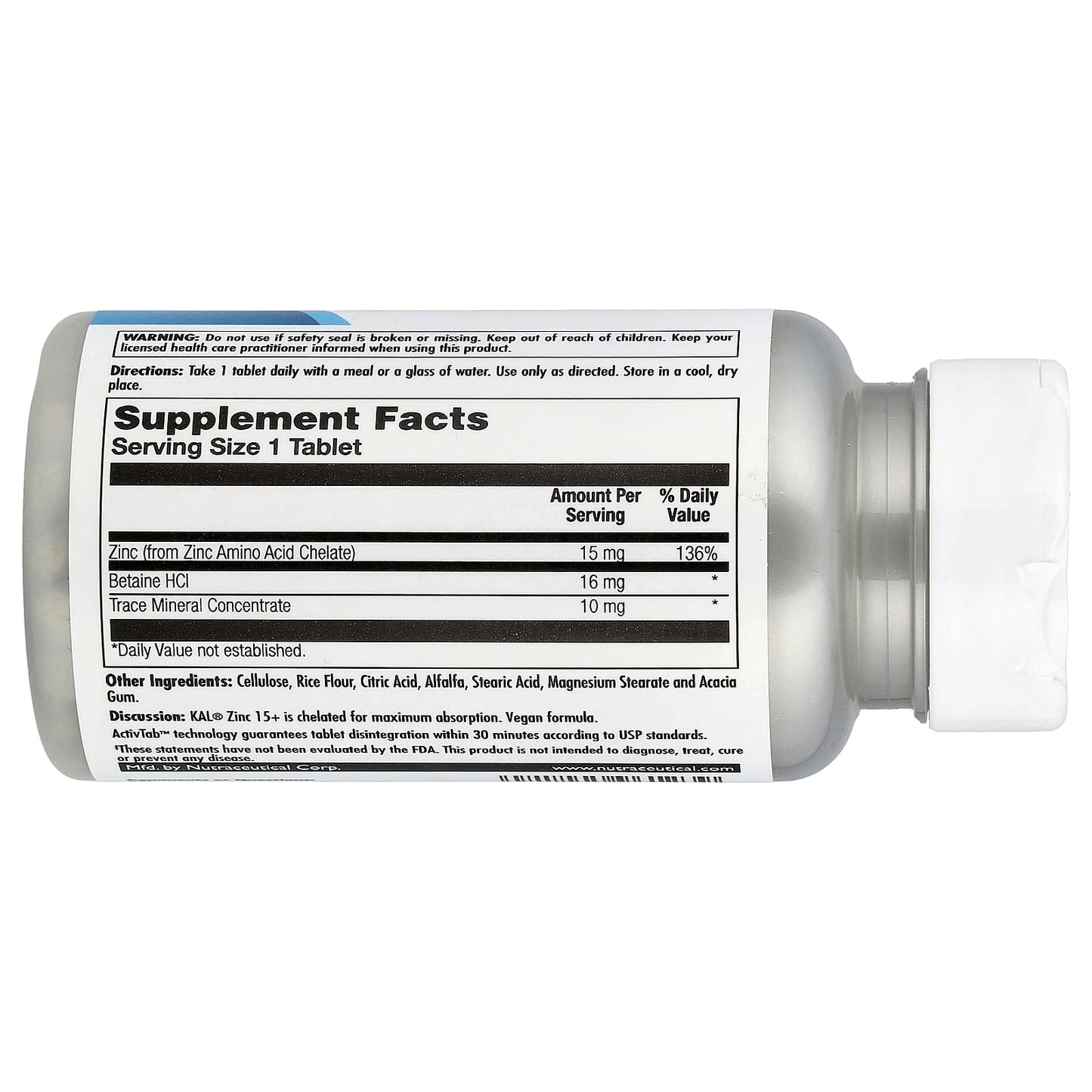Boost Immune System with KAL Zinc 15+ Chelated Supplement - 100 Tablets - Image 2