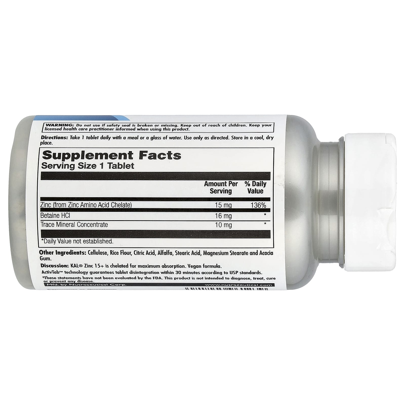 Boost Immune System with KAL Zinc 15+ Chelated Supplement - 100 Tablets - Image 2