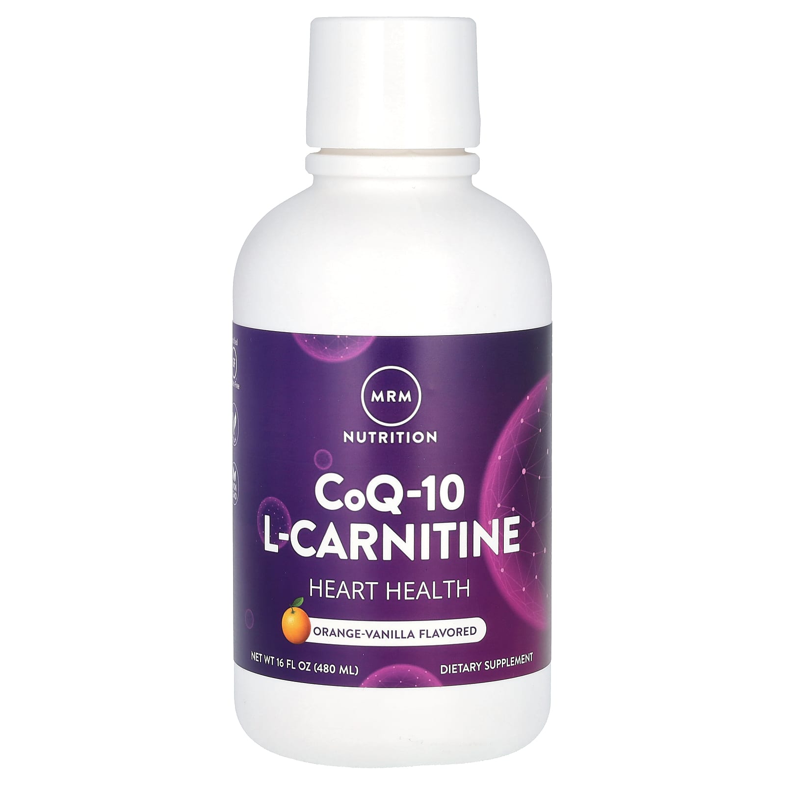 MRM Nutrition, CoQ-10 L-Carnitine Liquid, Orange-Vanilla, 16 fl oz (480 ml) - Image 1