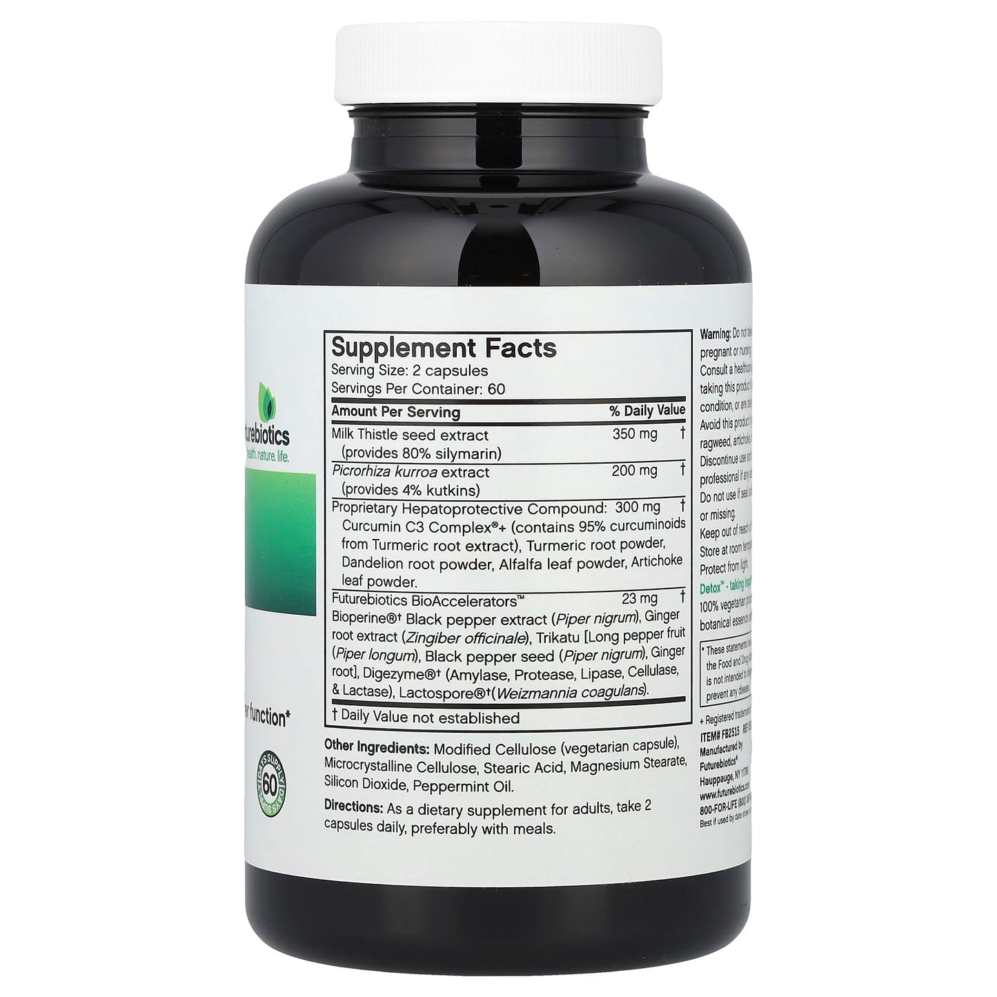 Futurebiotics Detox Daily Liver Support Supplement - 120 Capsules - Image 2