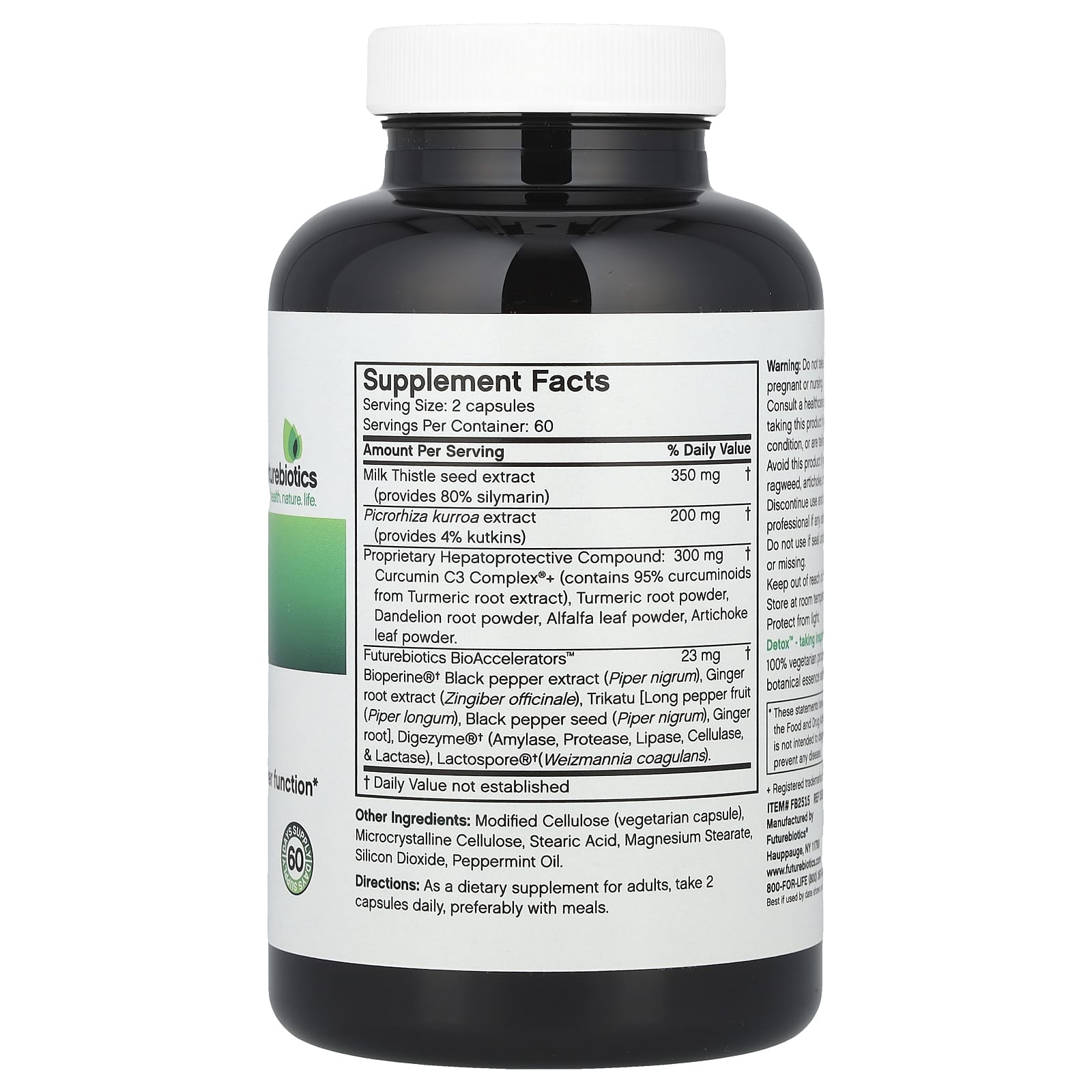 Futurebiotics Detox Daily Liver Support Supplement - 120 Capsules - Image 2