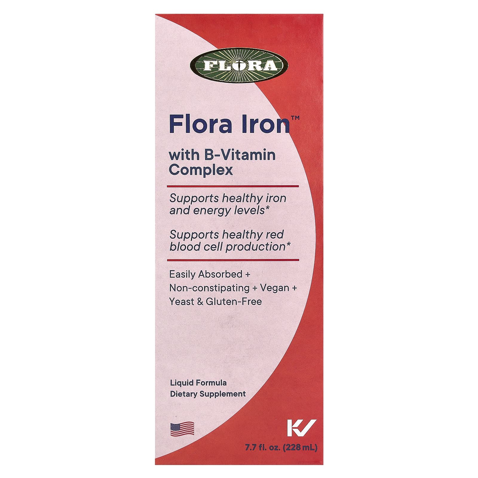 Flora Iron Supplement with B-Vitamin Complex, 7.7 fl oz Liquid - Image 1