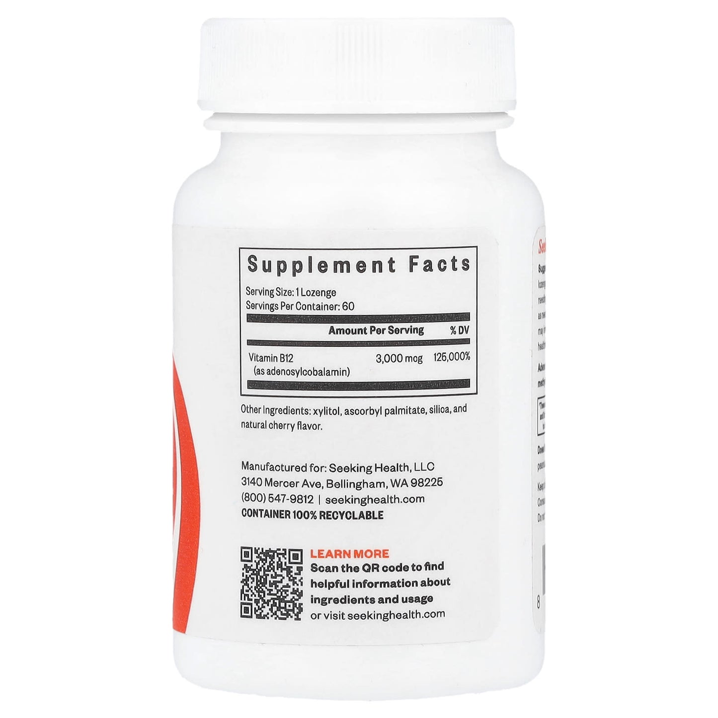 Seeking Health, Adeno B12, 3,000 mcg, 60 Lozenge - Image 2