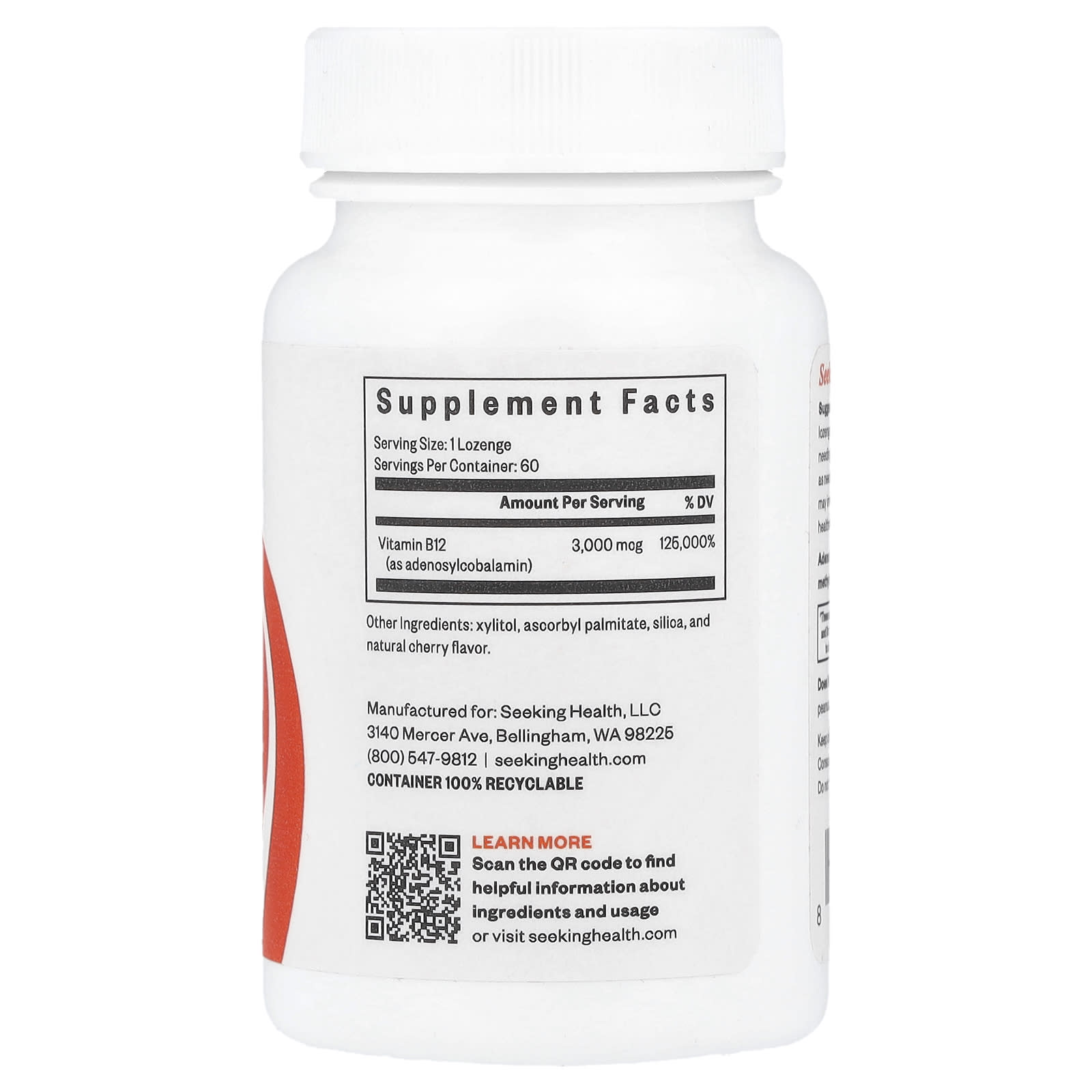 Seeking Health, Adeno B12, 3,000 mcg, 60 Lozenge - Image 2