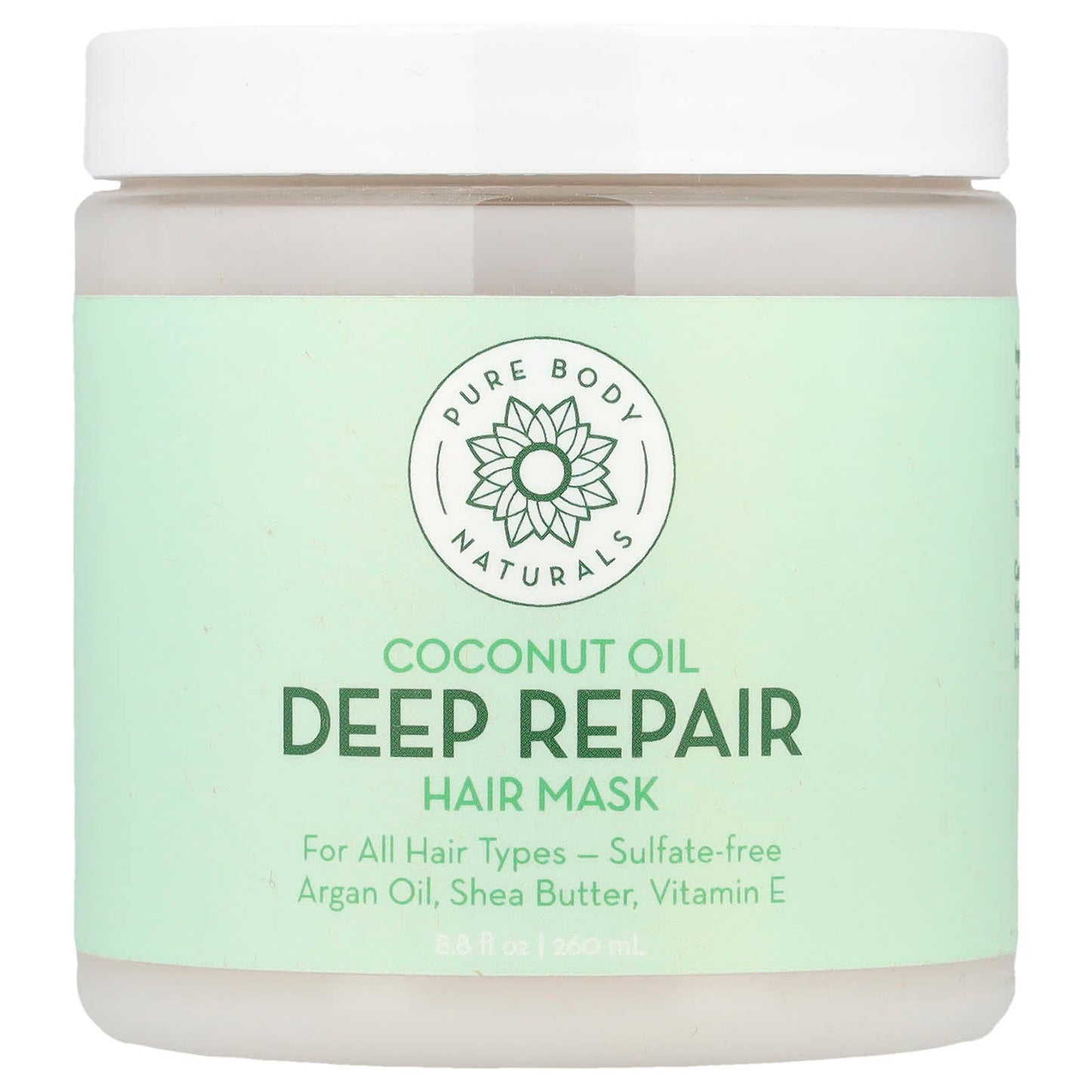 Pure Body Naturals, Coconut Oil Deep Repair Hair Mask, 8.8 fl oz (260 ml) - Image 1