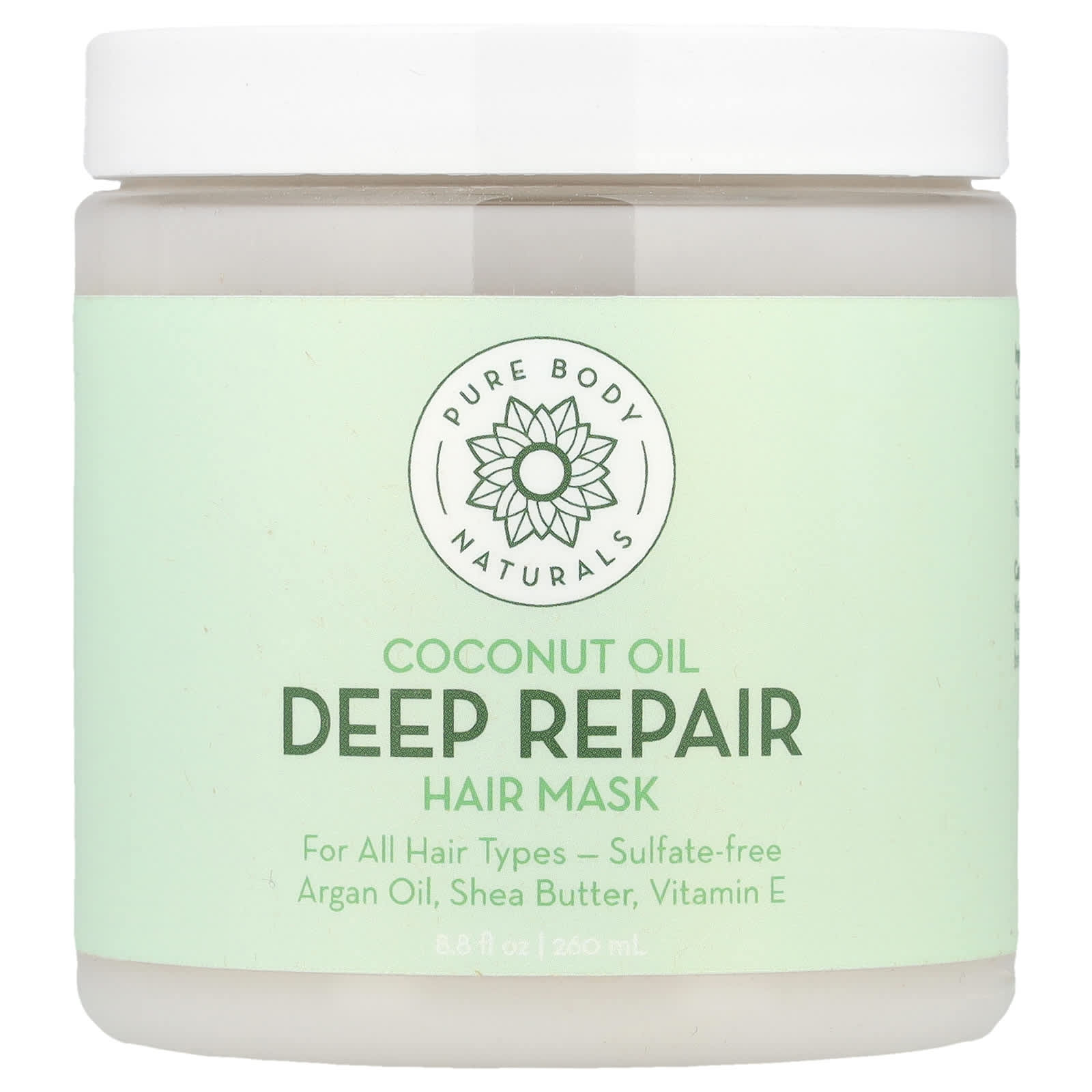 Pure Body Naturals, Coconut Oil Deep Repair Hair Mask, 8.8 fl oz (260 ml) - Image 1