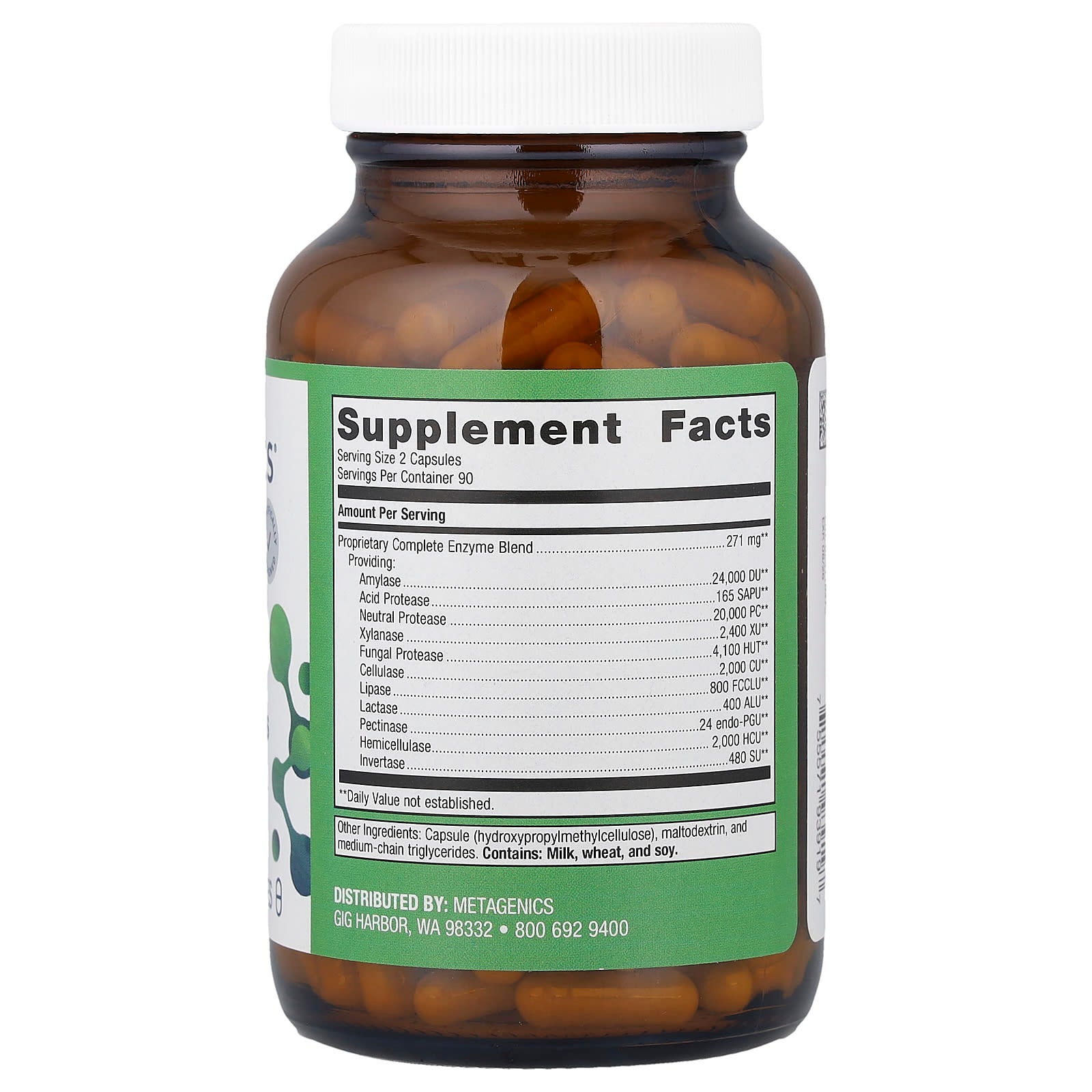 Metagenics, SpectraZyme® Complete Enzymes, 180 Capsules - Image 2