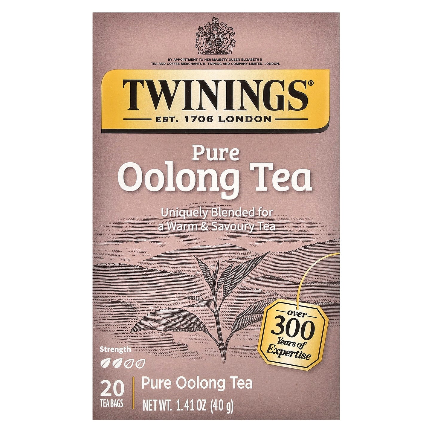 Twinings, Pure Oolong Tea, 20 Tea Bags, 1.41 oz (40 g) - Image 1