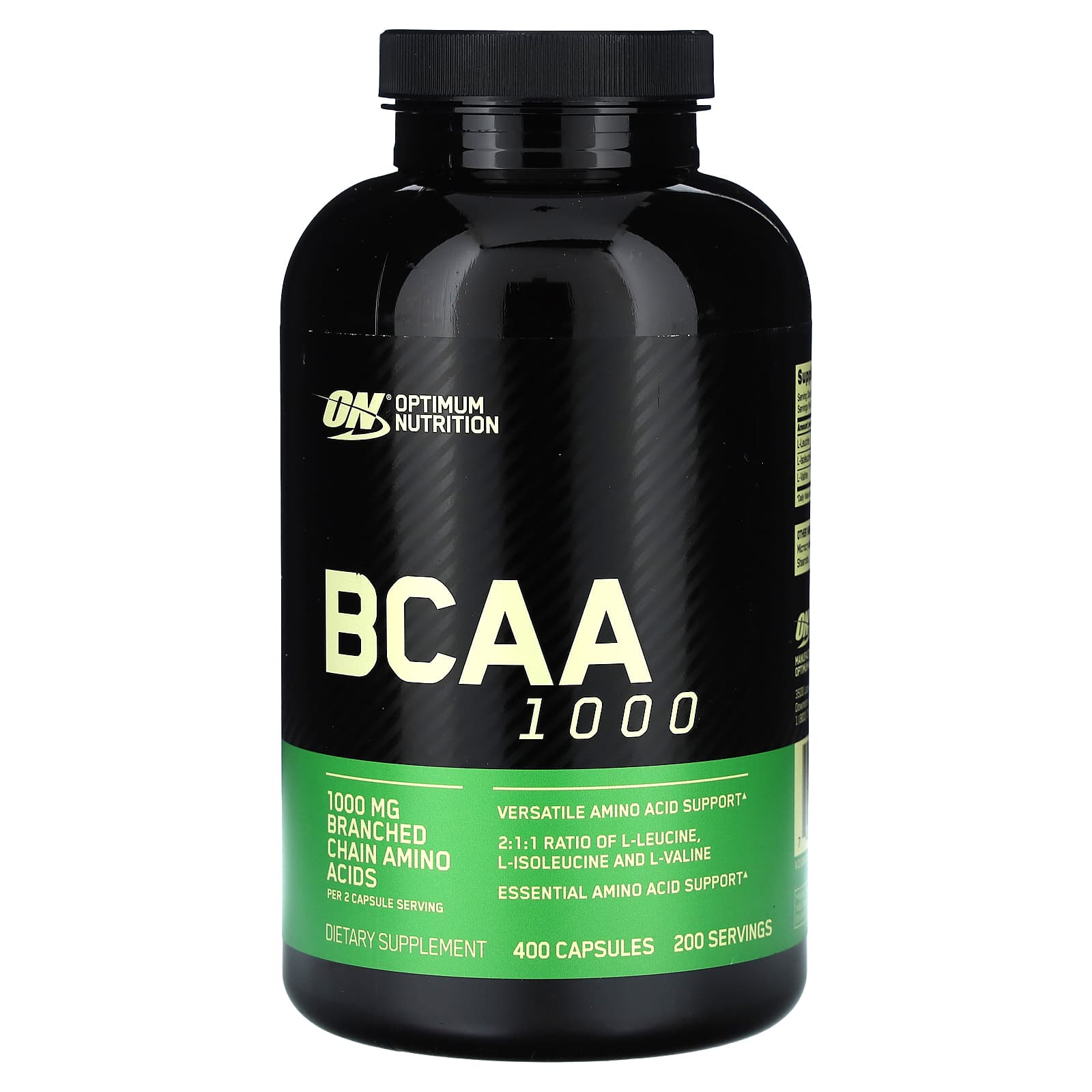 Optimum Nutrition, BCAA 1000, 1,000 mg, 400 Capsules (500 mg per Capsule) - Image 1