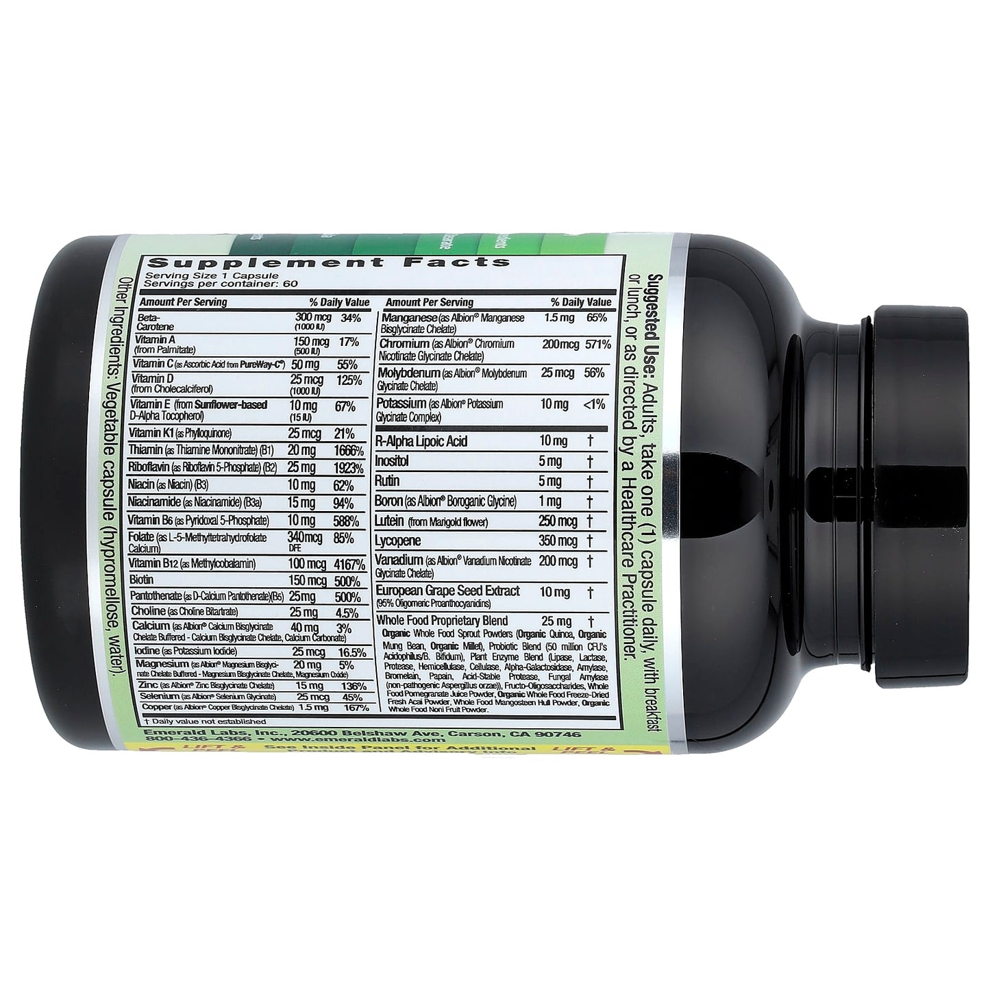 Coenzymated Men's 1-Daily Multi Vitamin by Emerald Laboratories - 60 Capsules - Image 2
