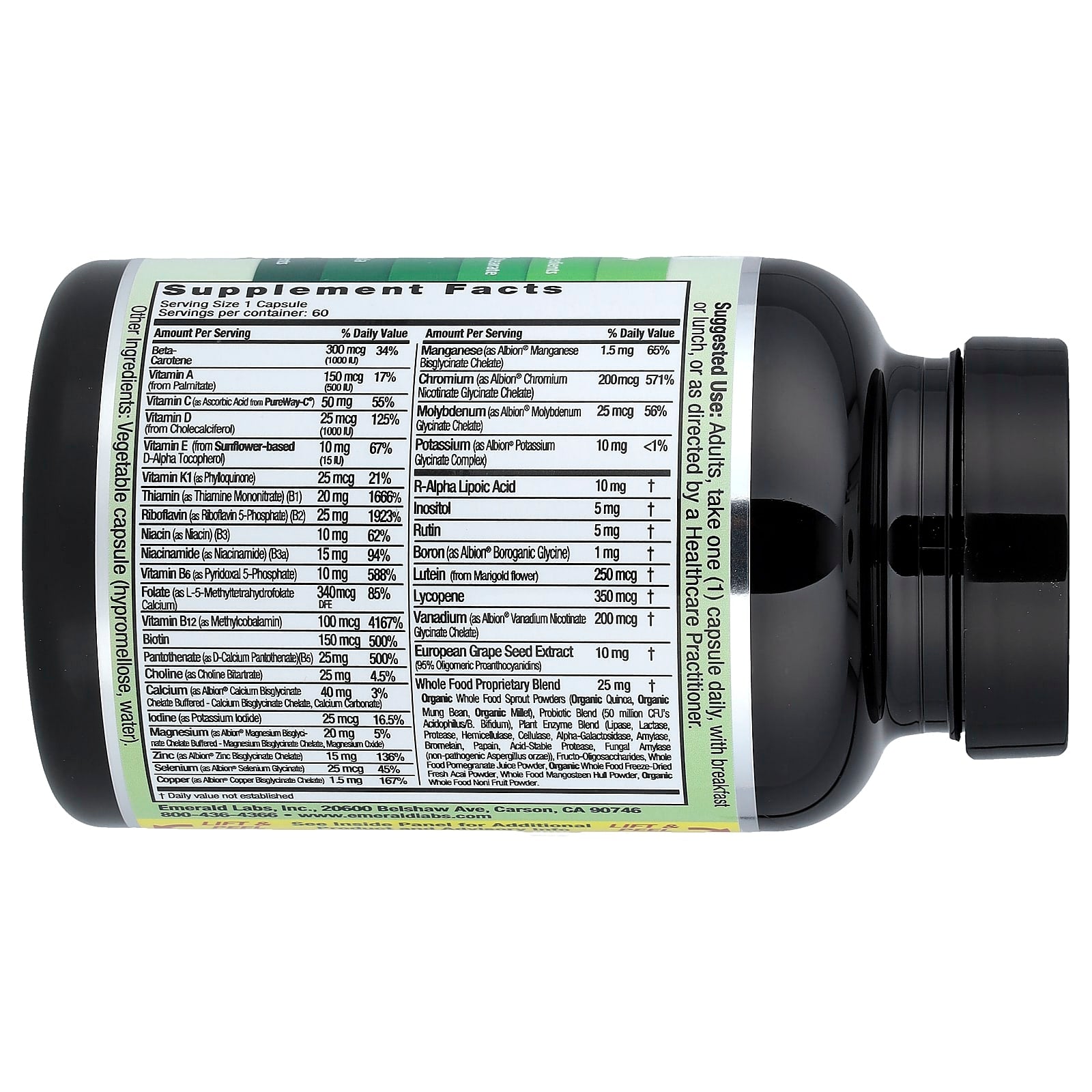 Coenzymated Men's 1-Daily Multi Vitamin by Emerald Laboratories - 60 Capsules - Image 2