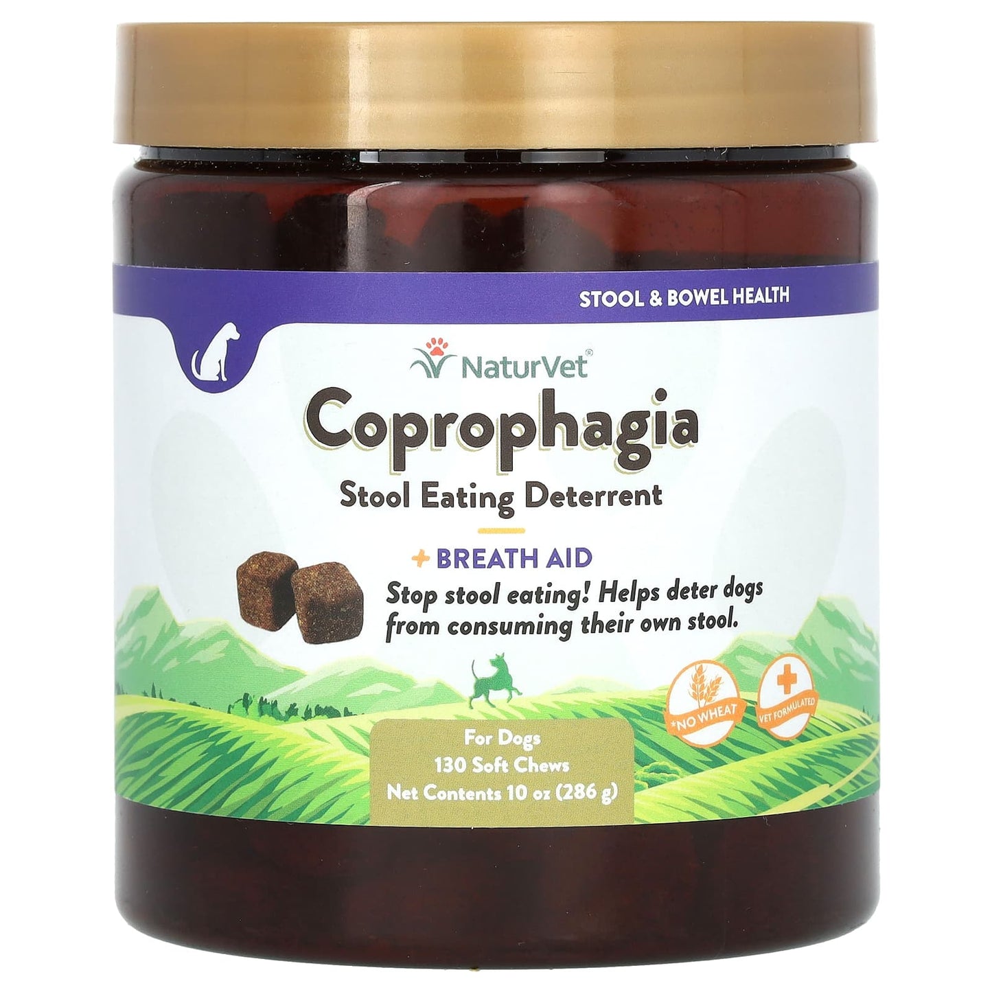 NaturVet, Coprophagia, Stool Eating Deterrent + Breath Aid, For Dogs, 130 Soft Chews, 10 oz (286 g) - Image 1
