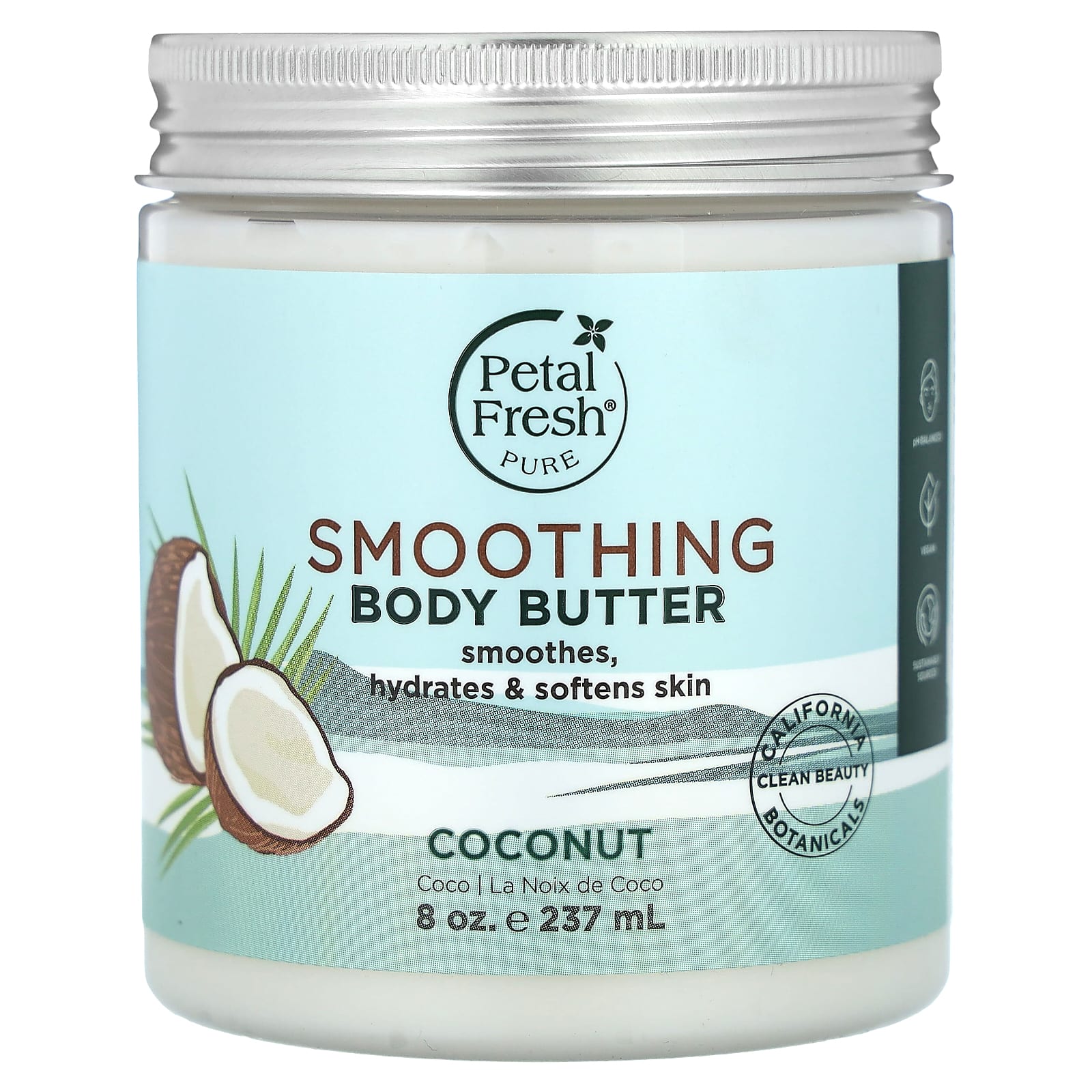 Petal Fresh, Pure, Smoothing Body Butter, Coconut, 8 oz (237 ml) - Image 1