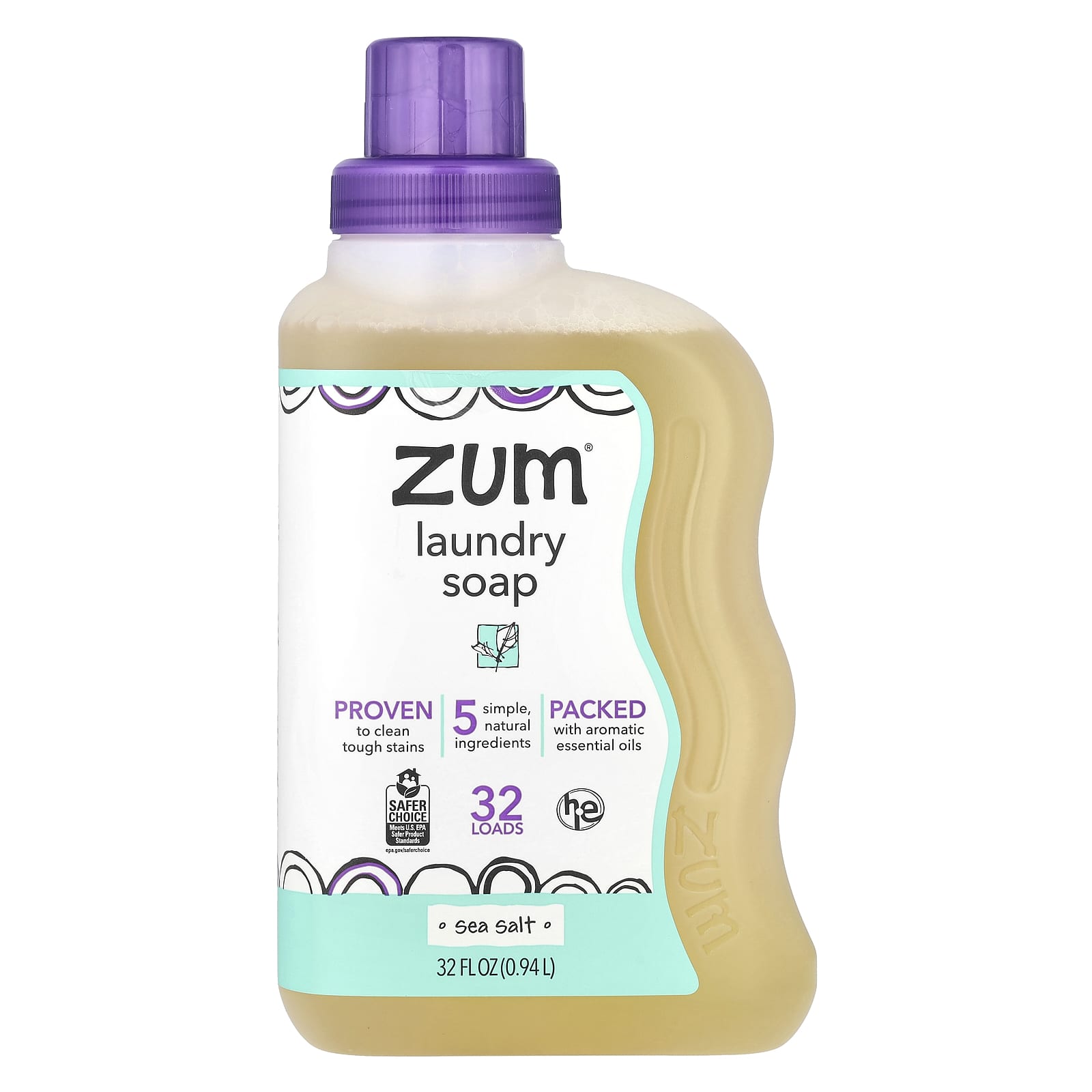 ZUM, Laundry Soap, Sea Salt, 32 fl oz (0.94 l) - Image 1