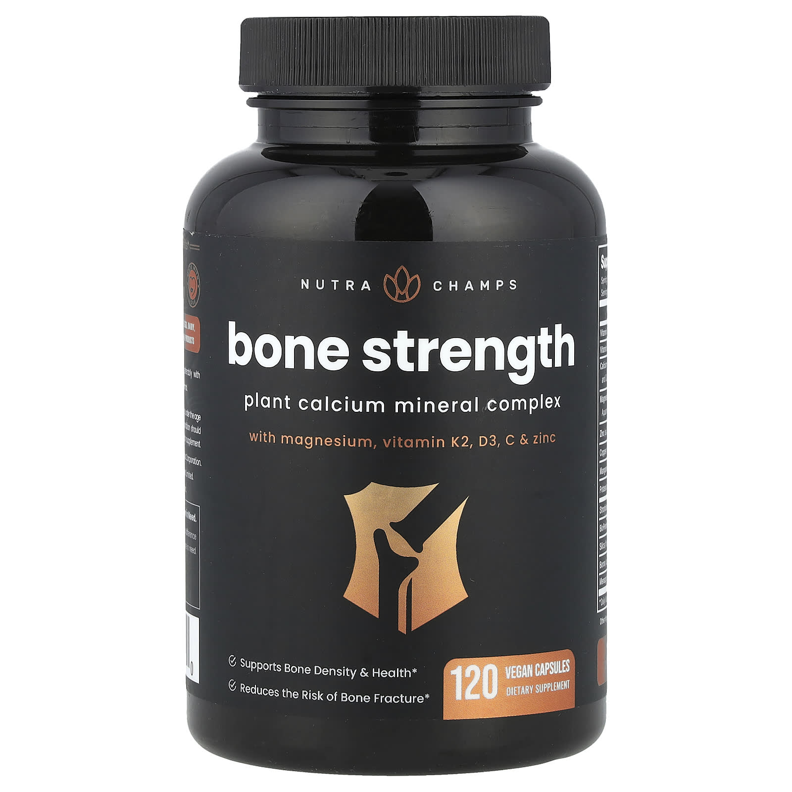 NutraChamps, Bone Strength, 120 Vegan Capsules - Image 1