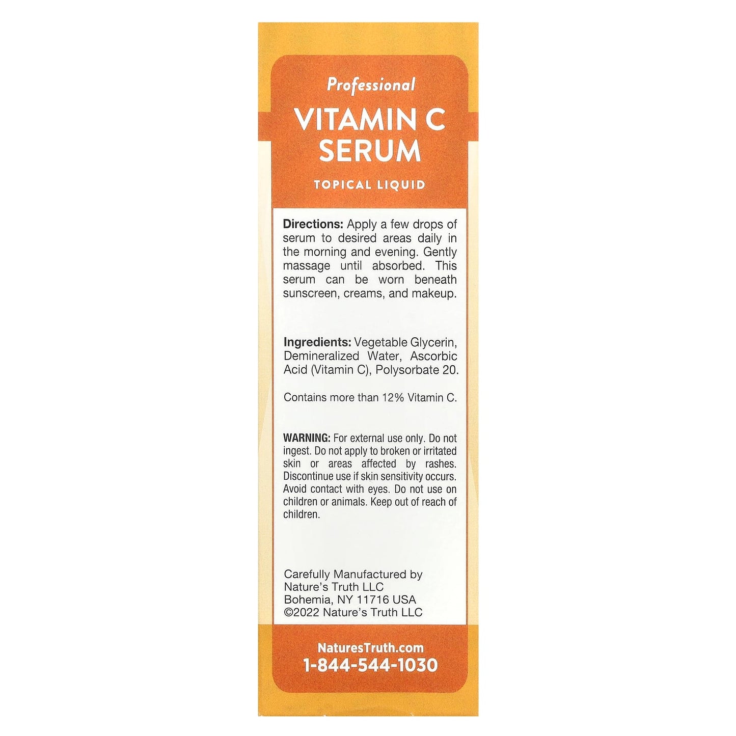 Nature's Truth, Vitamin C Serum, Topical Liquid, Unscented, 2 fl oz (59 ml) - Image 2
