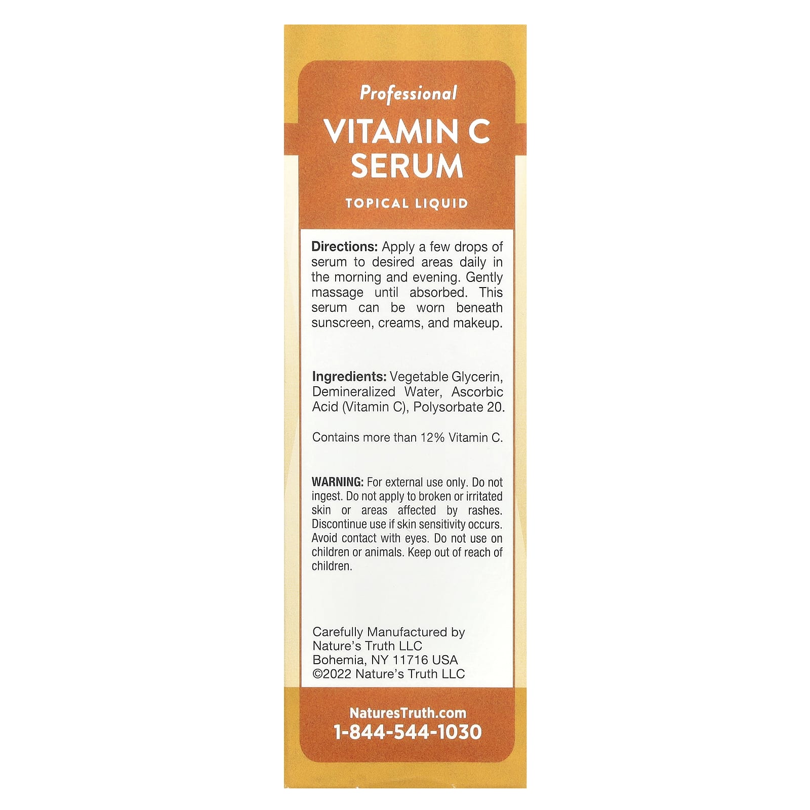 Nature's Truth, Vitamin C Serum, Topical Liquid, Unscented, 2 fl oz (59 ml) - Image 2