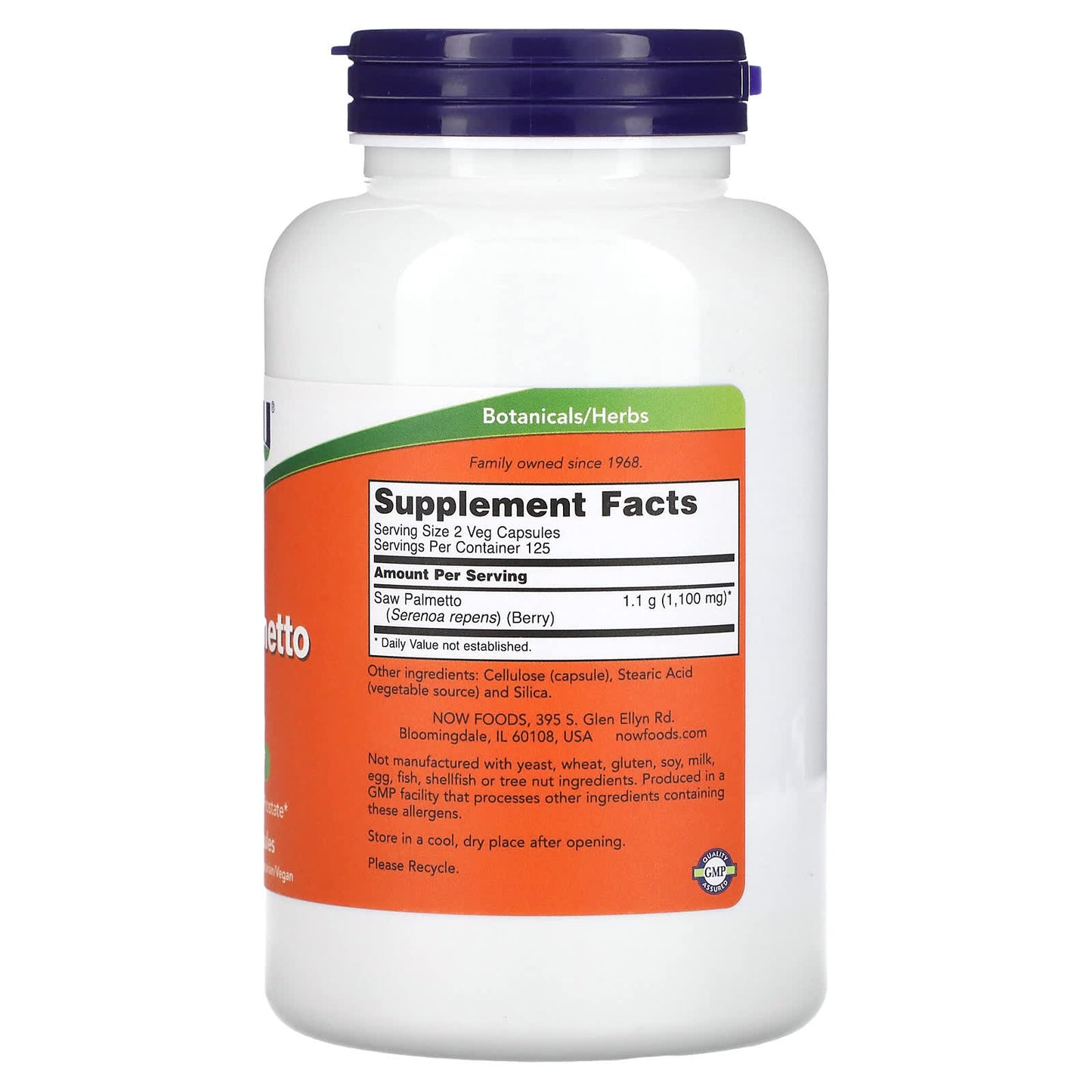 NOW Foods, Saw Palmetto Berries, 550 mg, 250 Veg Capsules - Image 2