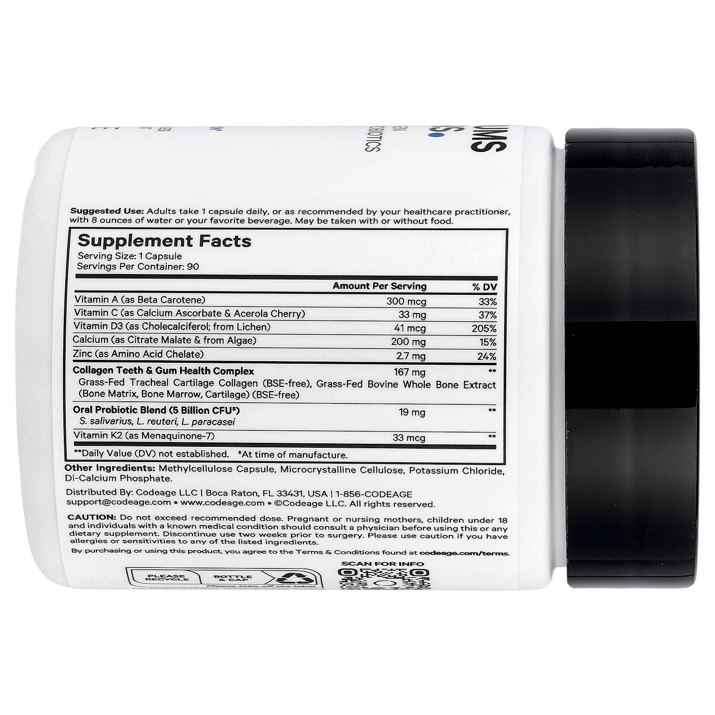 Codeage Teeth & Gums Vitamins: Essential Oral Care Nutrition for Healthy Smiles - Image 2
