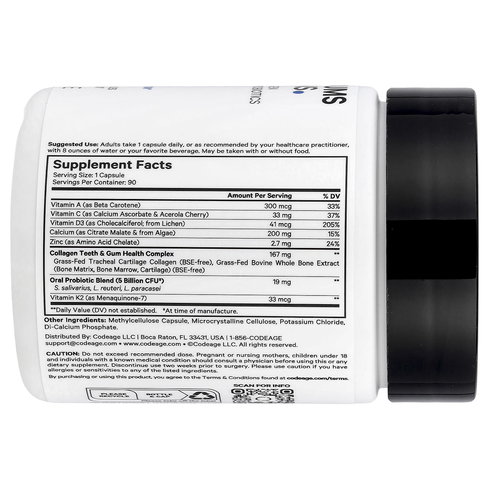 Codeage Teeth & Gums Vitamins: Essential Oral Care Nutrition for Healthy Smiles - Image 2