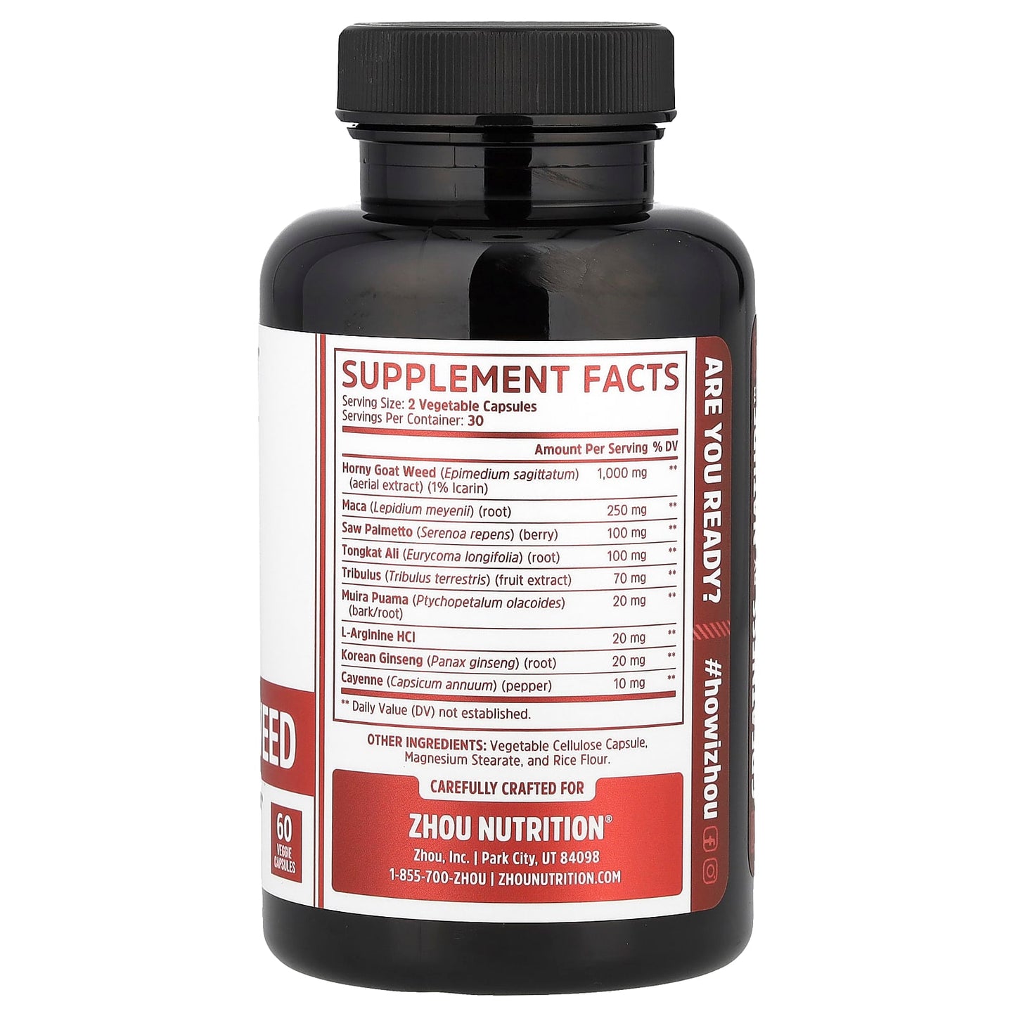 Zhou Nutrition, Horny Goat Weed, Sexual Energy Complex, 60 Veggie Capsules - Image 2