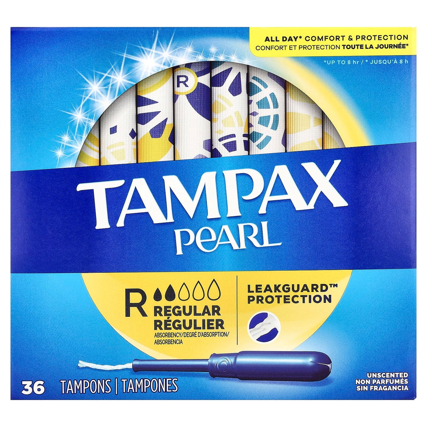 Tampax, Pearl, Regular, Unscented, 36 Tampons - Image 1