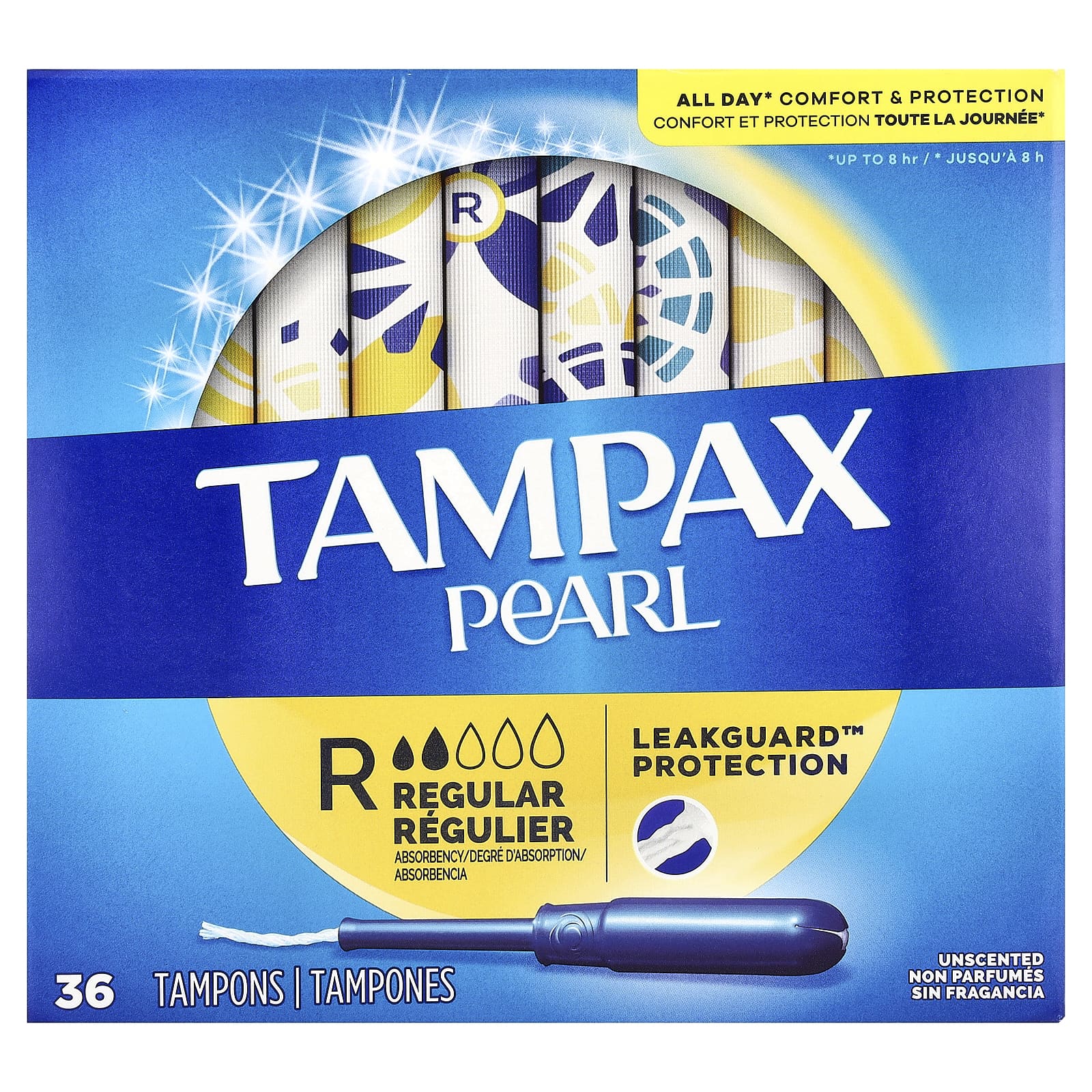 Tampax, Pearl, Regular, Unscented, 36 Tampons - Image 1