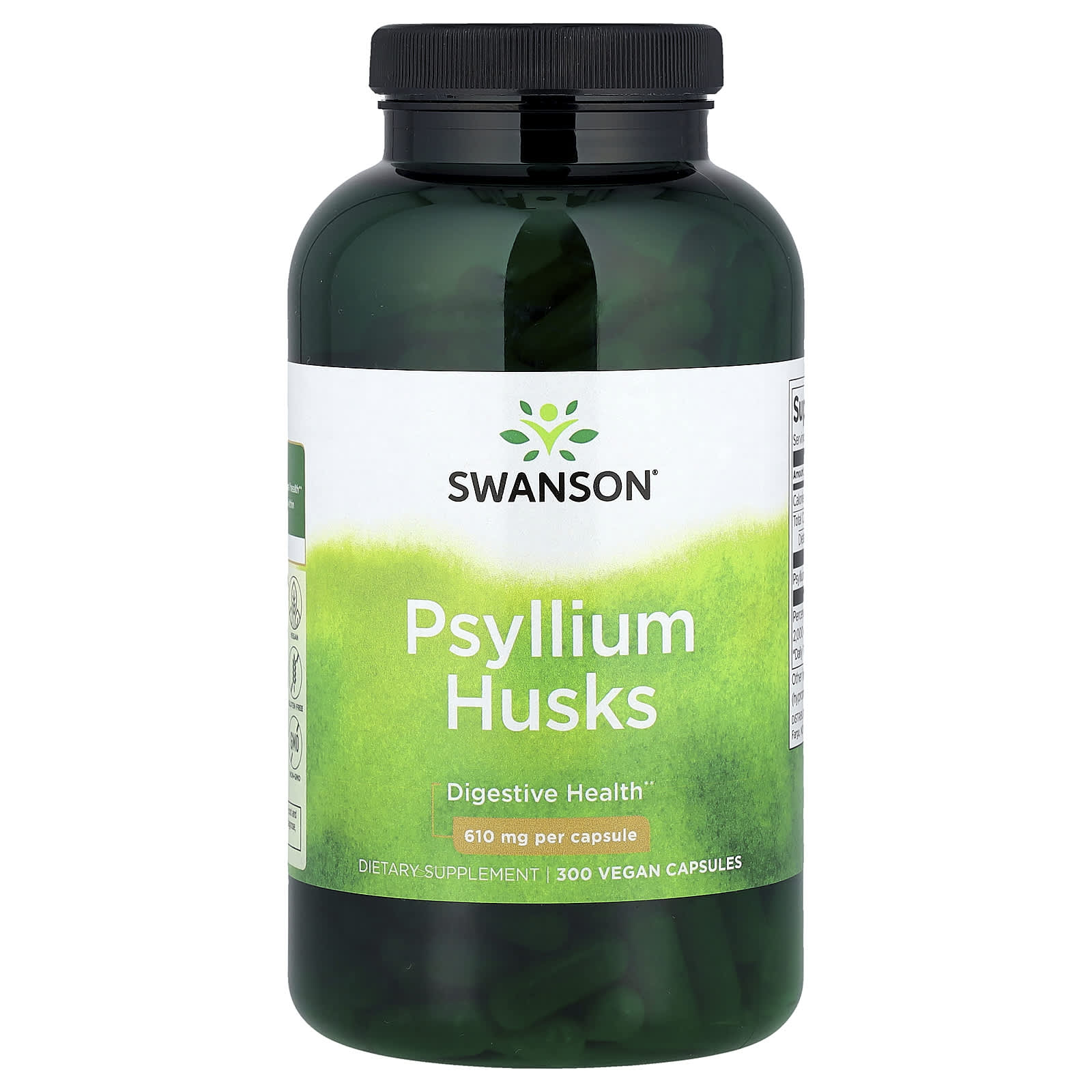 Swanson, Psyllium Husks, 610 mg, 300 Vegan Capsules