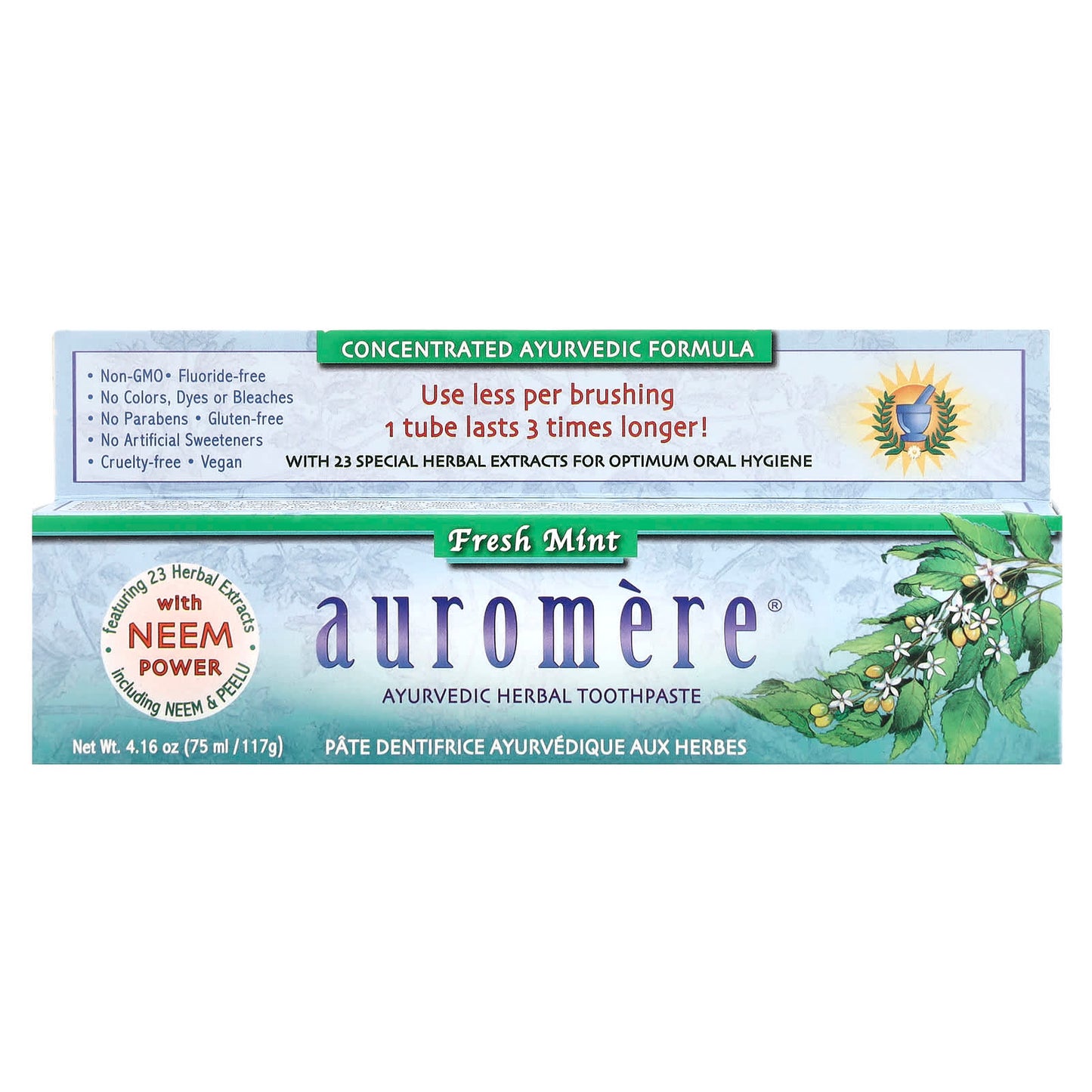 Ayurvedic Herbal Toothpaste by Auromere - Fresh Mint, 4.16 oz - Image 2