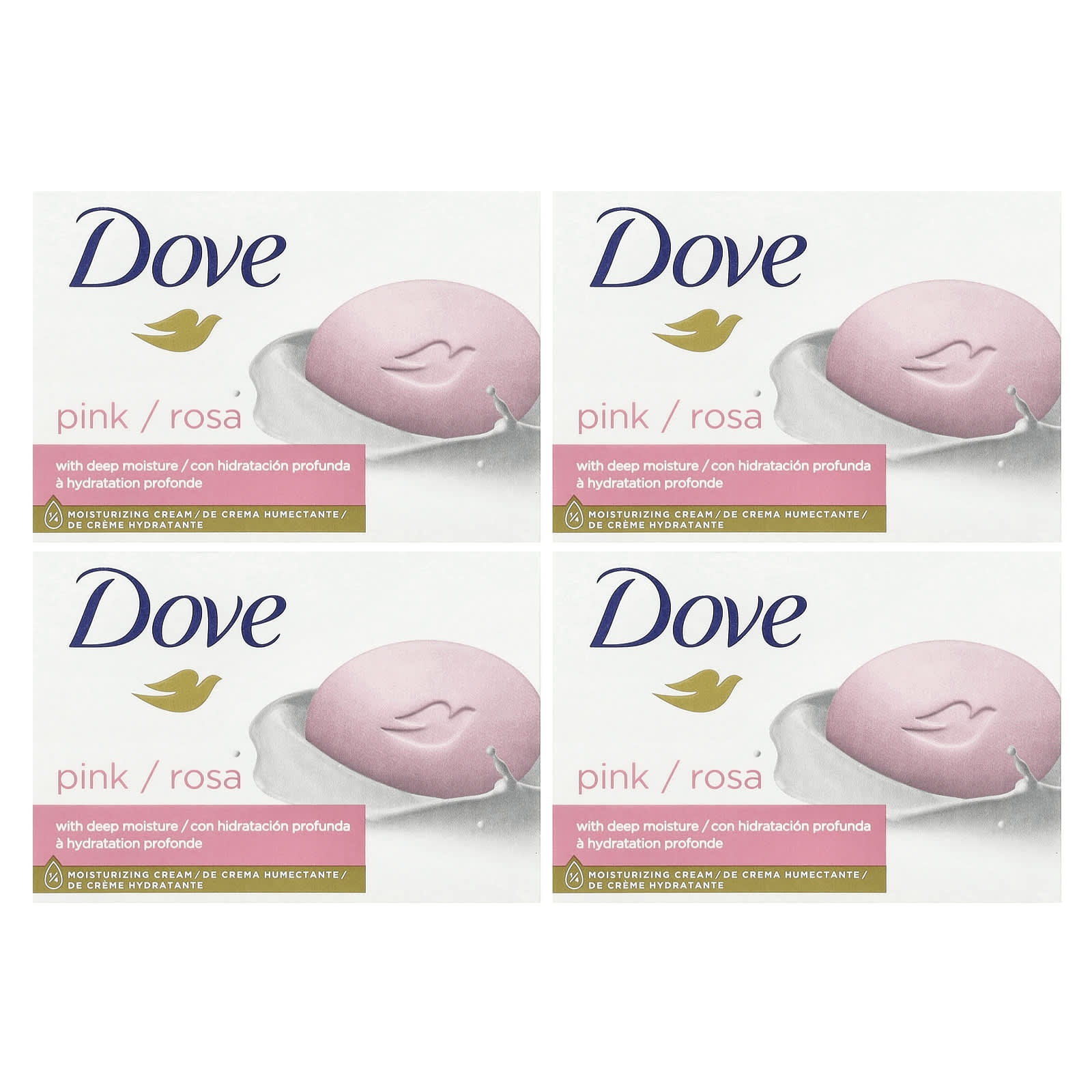 Deeply Moisturize Your Skin with Dove Beauty Bar Soap, 4-Bar Set - Image 1