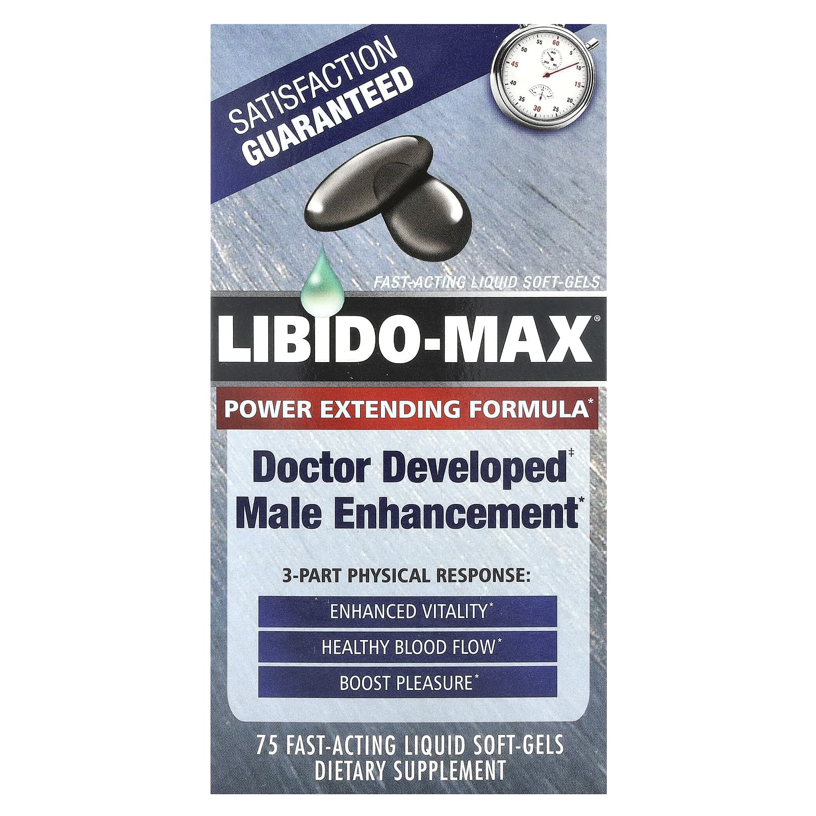 Libido-Max Male Enhancement Liquid Soft-Gels - 75 Fast-Acting - Image 1