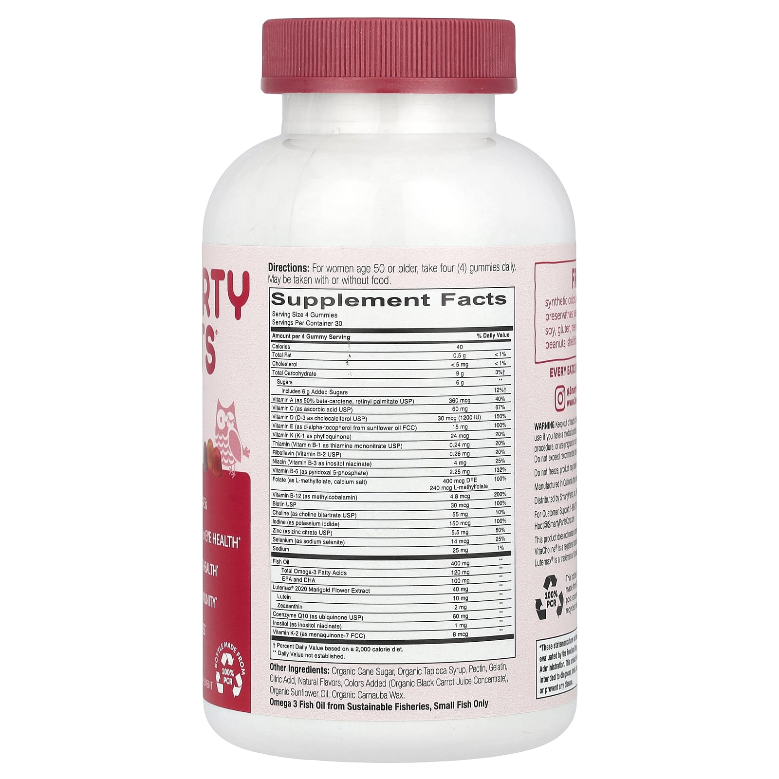 SmartyPants, Masters Formula Women 50+, Blueberry, Orange Creme, and Strawberry Banana, 120 Gummies - Image 2