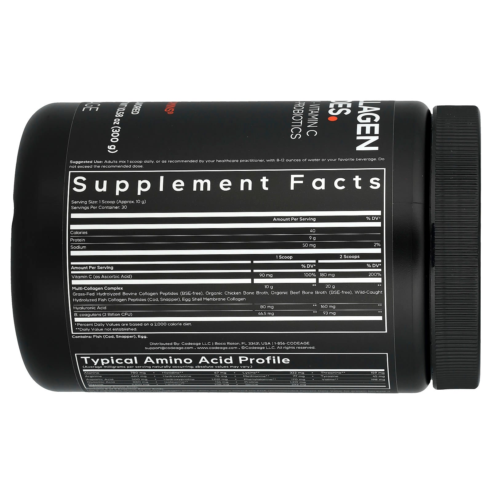 Codeage Multi Collagen Peptides Powder | Unflavored | 10.58 oz (300 g) - Image 2