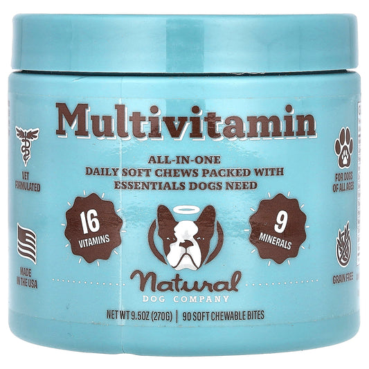 Natural Dog Company, Multivitamin, For Dogs, All Ages, 90 Soft Chewable Bites, 9.5 oz (270 g) - Image 1