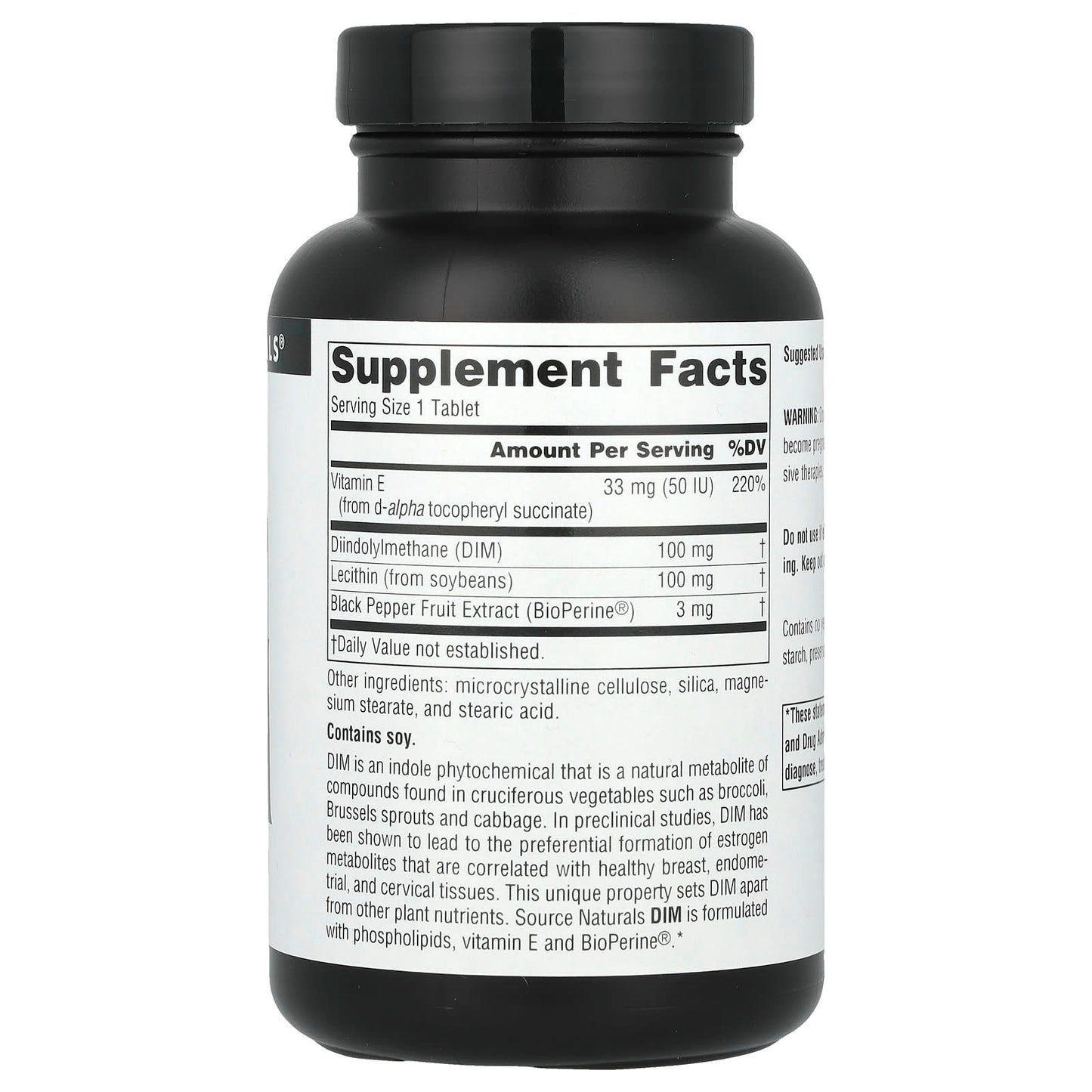 Source Naturals, DIM, 100 mg, 120 Tablets - Image 2