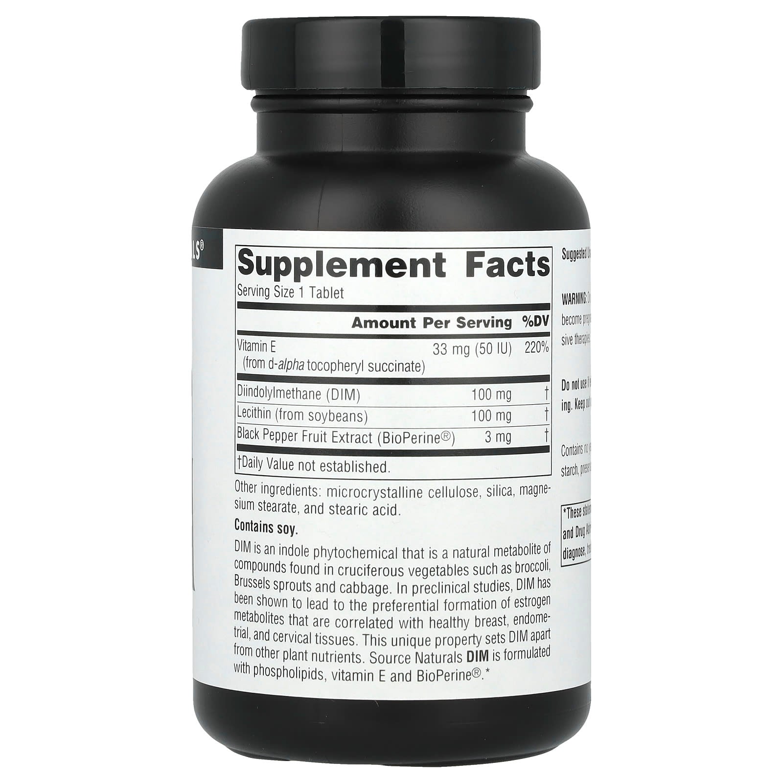 Source Naturals, DIM, 100 mg, 120 Tablets - Image 2